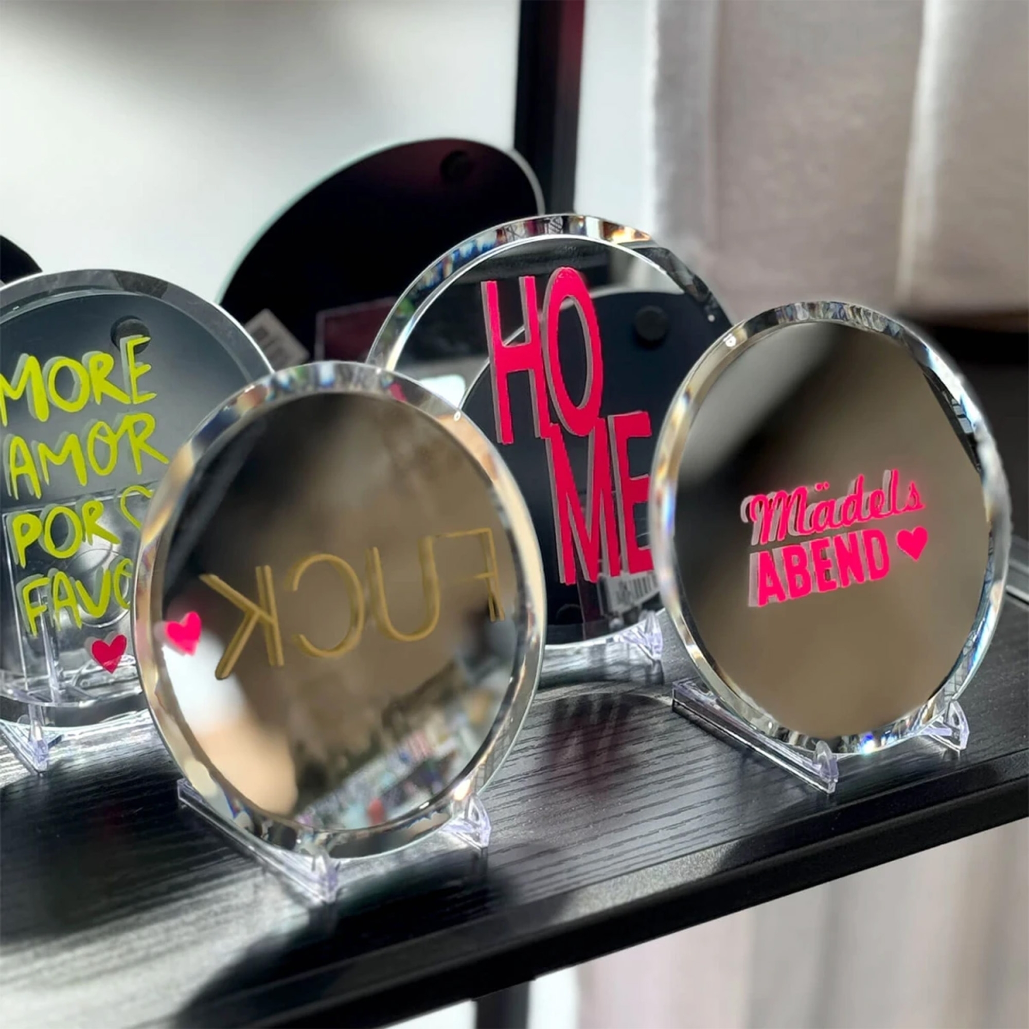 Spiegel-Untersetzer "Mädelsabend" Zubehor, Sonnenbrille, Symbol