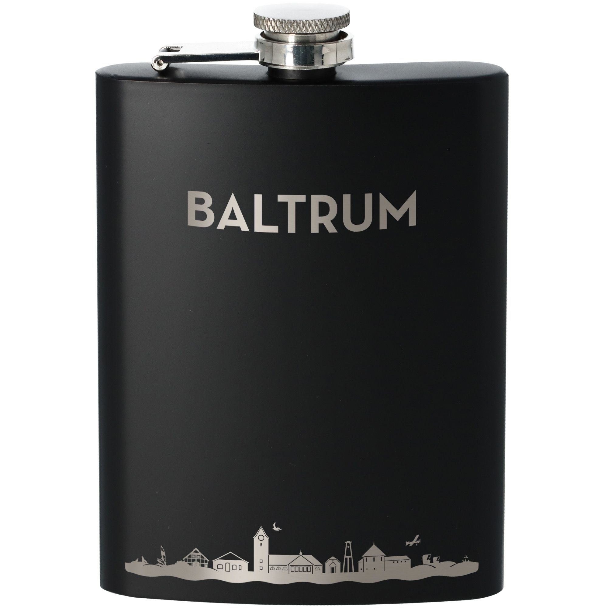 Flachmann Skyline Baltrum Schwarz 225ml Flasche, Rasierwasser