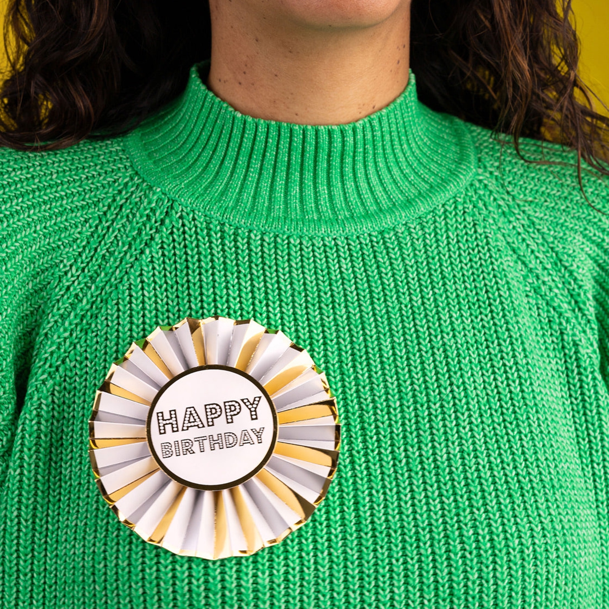 Rosette "Happy Birthday" Bekleidung, Strickwaren, Pullover, Person