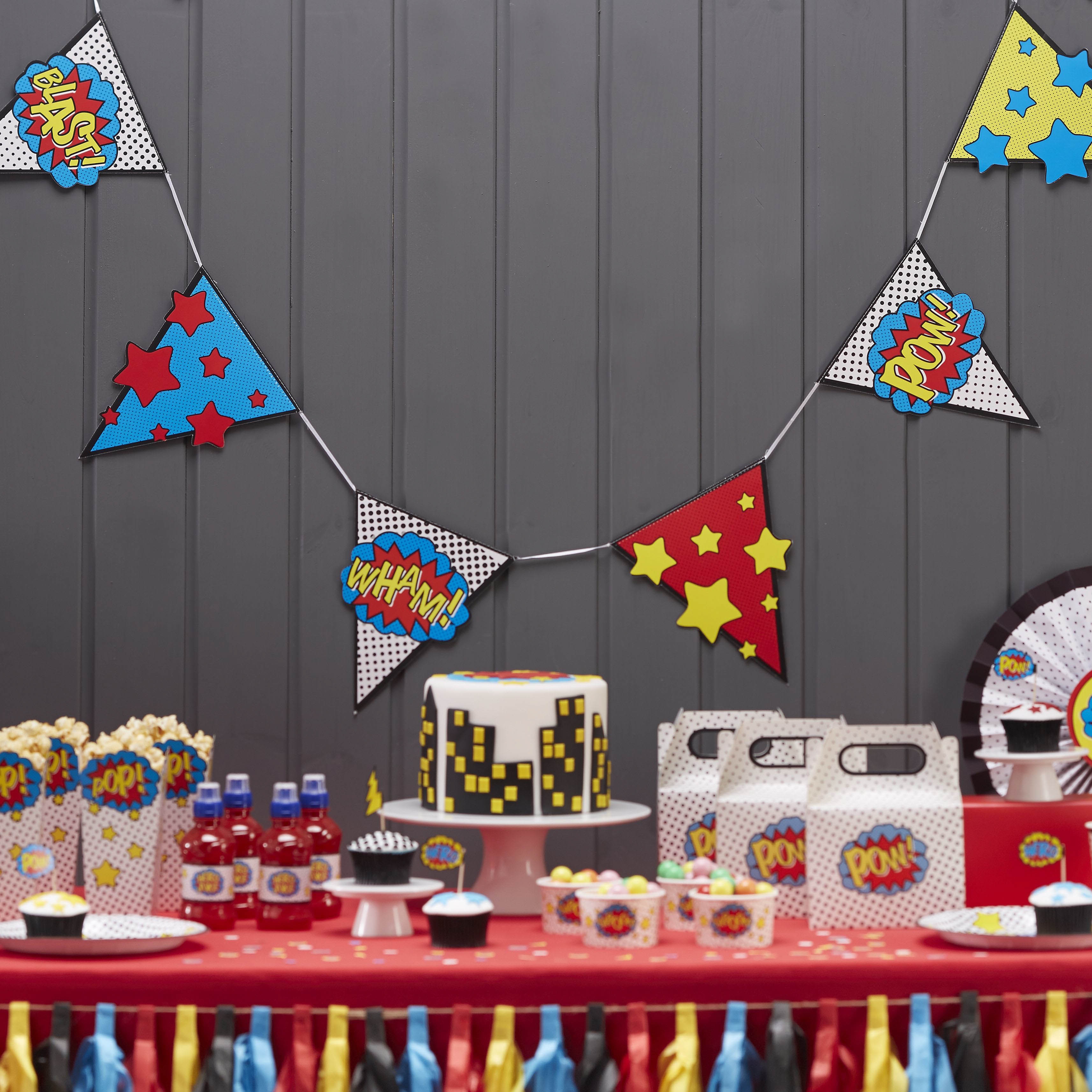 Comic Superheld - Party Wimpel-Girlande Comic Superheld - Party Wimpel-Girlande