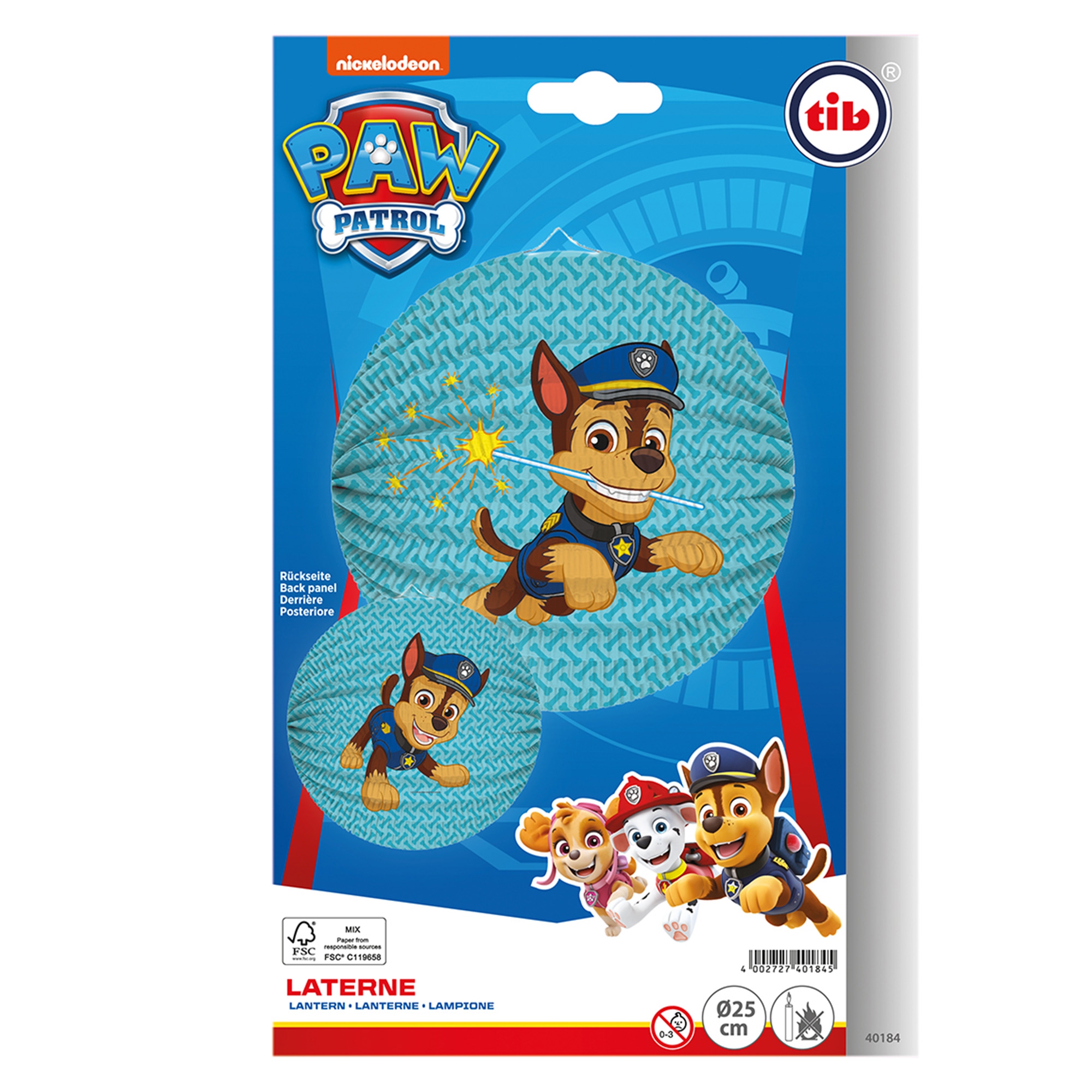 Laterne "Paw Patrol Chase" rund, 25 cm