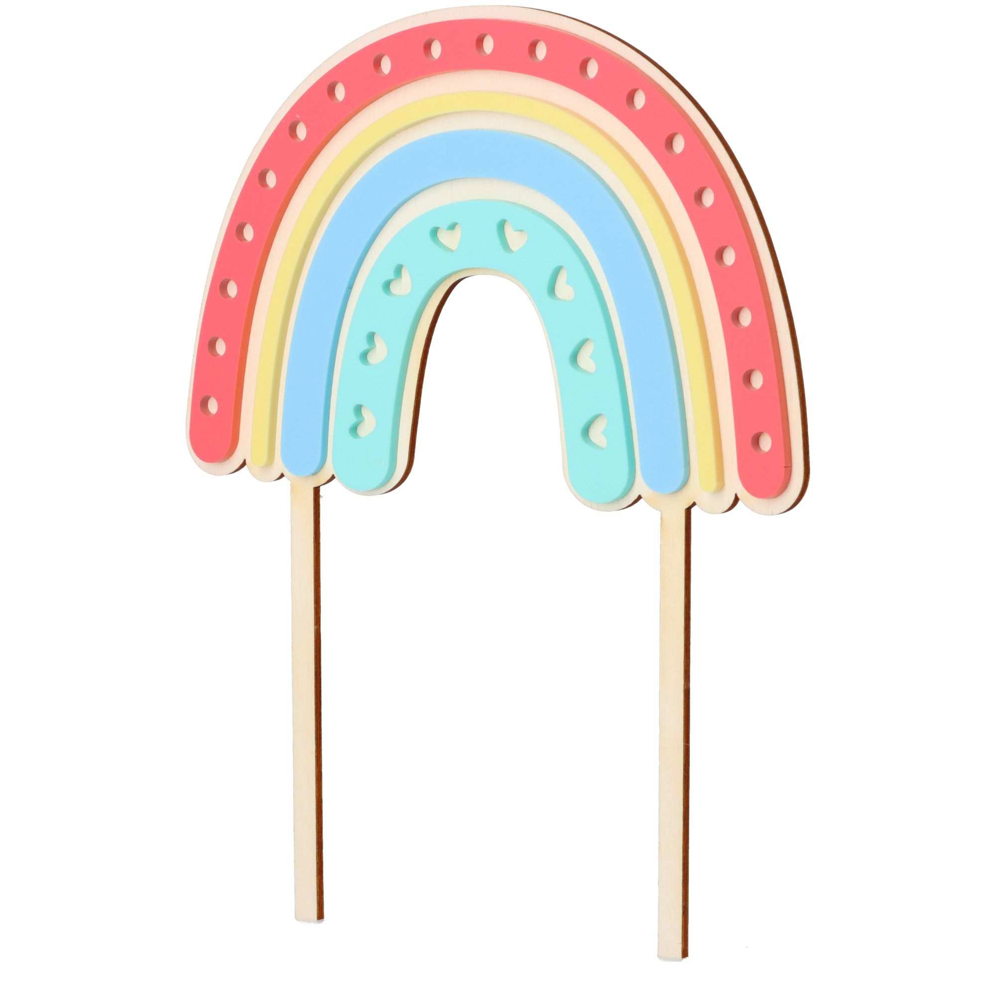 Cake Topper Regenbogen Herz aus Holz & Acryl Cake Topper Regenbogen Herz aus Holz & Acryl