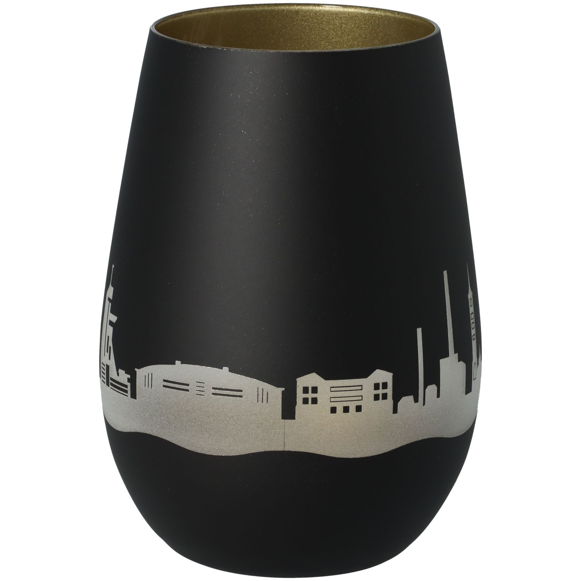 Windlicht Skyline Gelsenkirchen Schwarz/Gold Windlicht Skyline Gelsenkirchen Schwarz/Gold