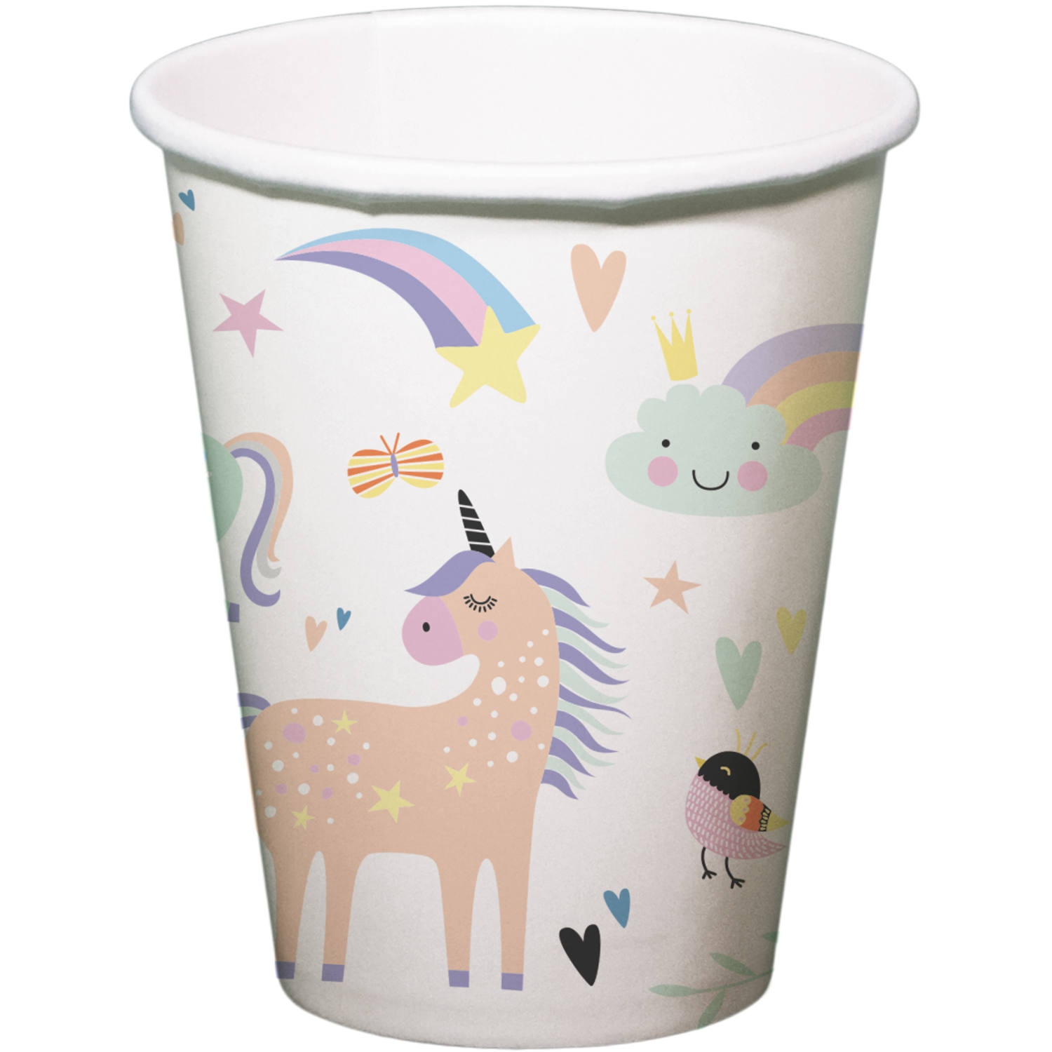 6 Pappbecher "Regenbogen Einhorn" 6 Pappbecher "Regenbogen Einhorn"