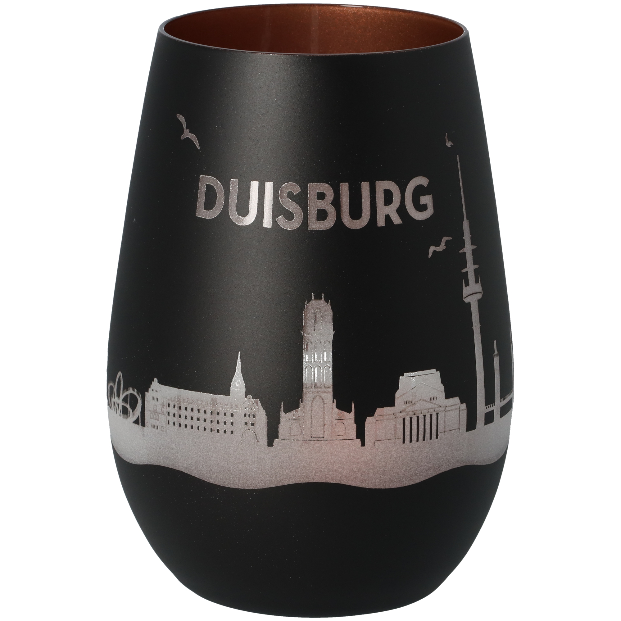 Windlicht Skyline Duisburg Schwarz/Bronze Windlicht Skyline Duisburg Schwarz/Bronze