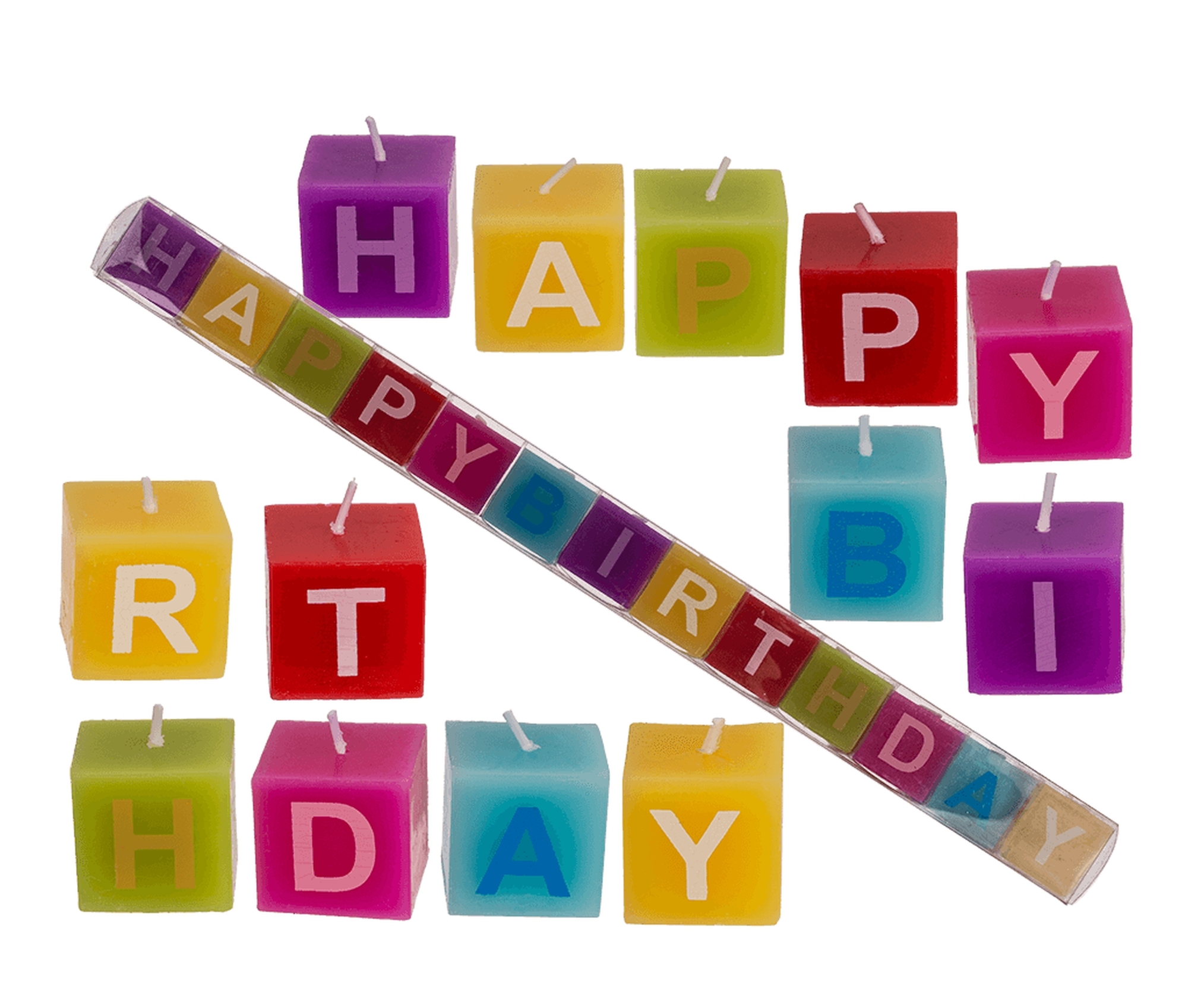 Geburtstagskerzenblock "Happy Birthday", Bunt Geburtstagskerzenblock "Happy Birthday", Bunt