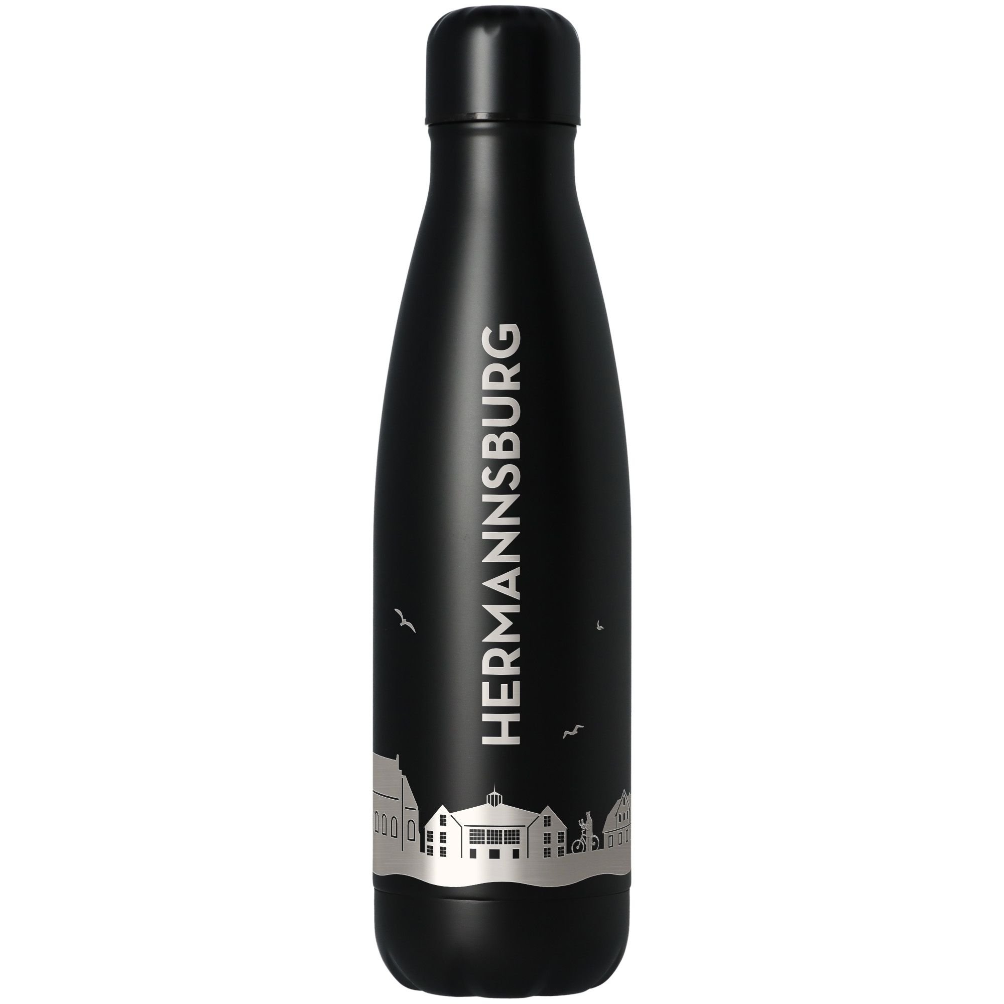 Trinkflasche Skyline Hermannsburg Schwarz 500ml Flasche, Wasserflasche, Shaker