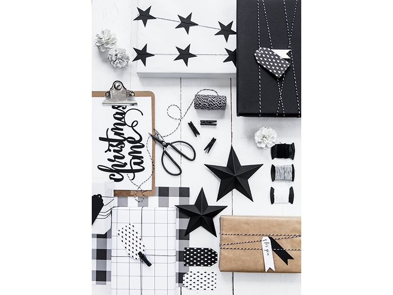 Geschenkanhänger Weihnachtsbaum Schwarz & Weiß Geschenkanhänger Weihnachtsbaum Schwarz & Weiß