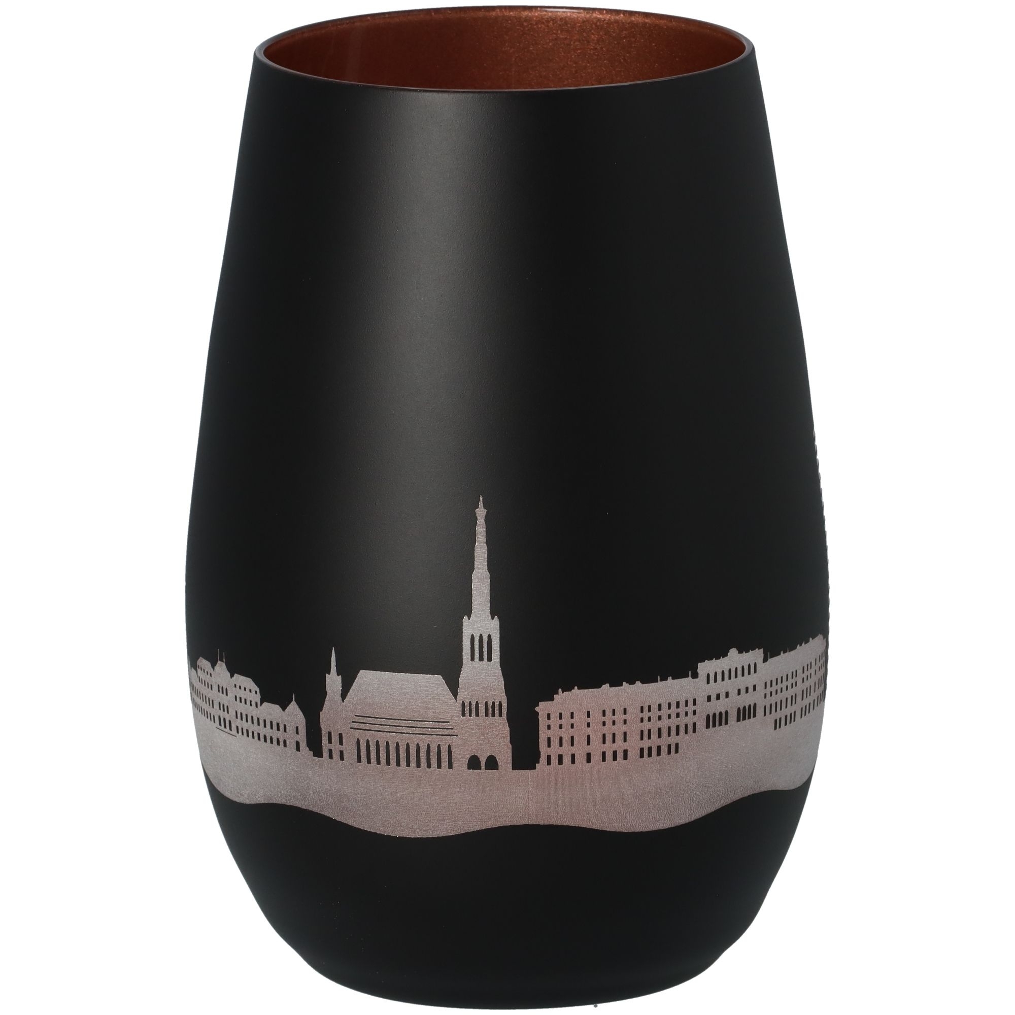 Windlicht Skyline Wien Schwarz/Bronze