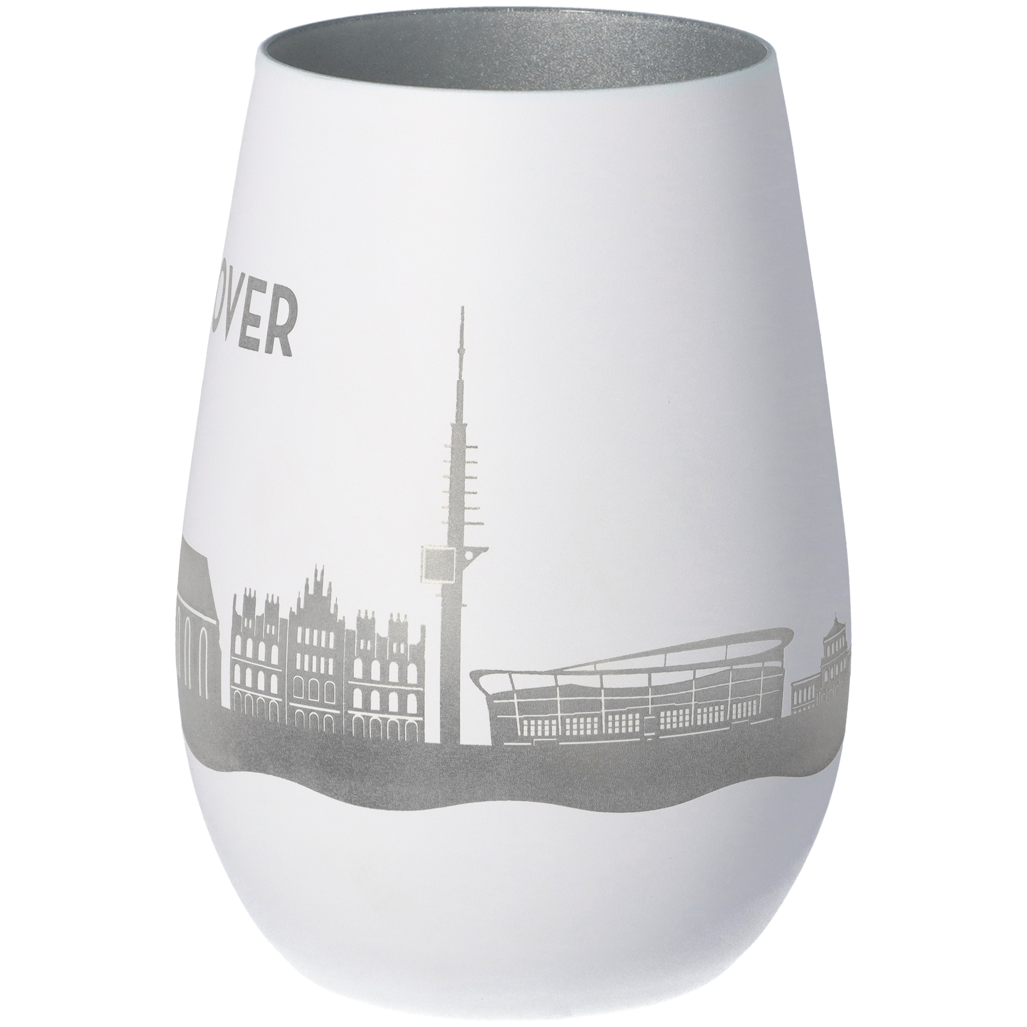Windlicht Skyline Hannover Weiß/Silber Windlicht Skyline Hannover Weiß/Silber