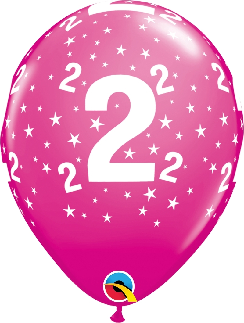 Qualatex Latexballon 2. Geburtstag verschiedene Farben Ø 30cm
