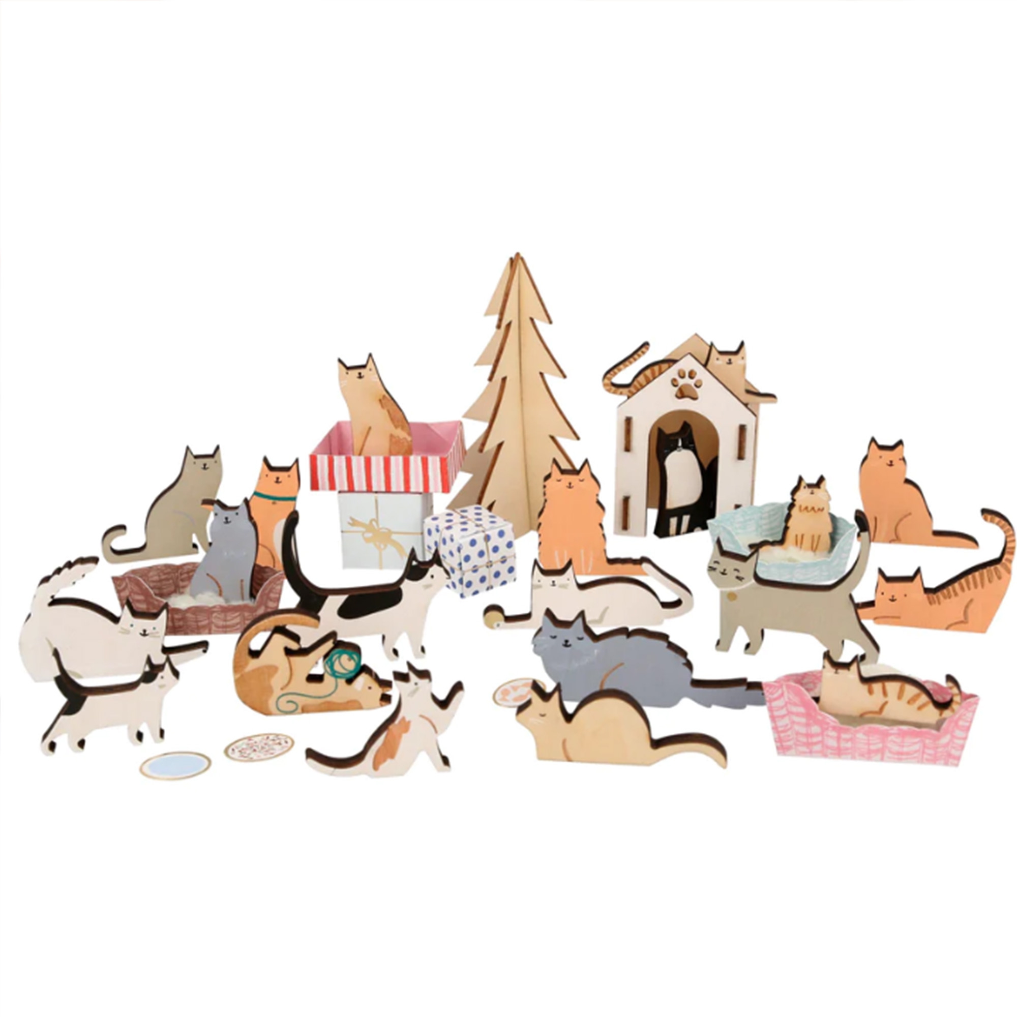 Meri Meri - "Katze" Adventskalender im Koffer Meri Meri - "Katze" Adventskalender im Koffer