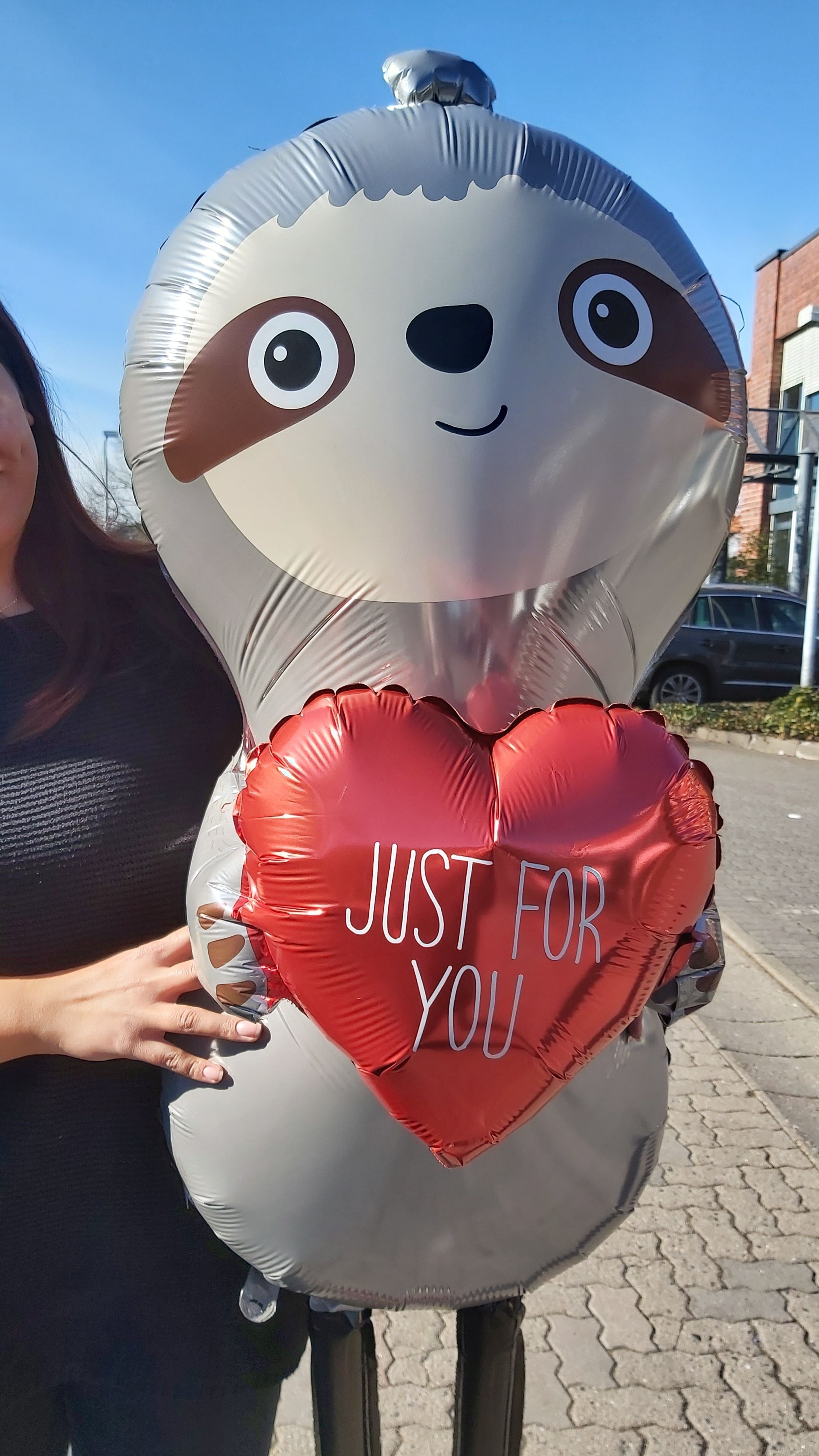 Folienballon Faultier "Just for you" 152cm Folienballon Faultier "Just for you" 152cm