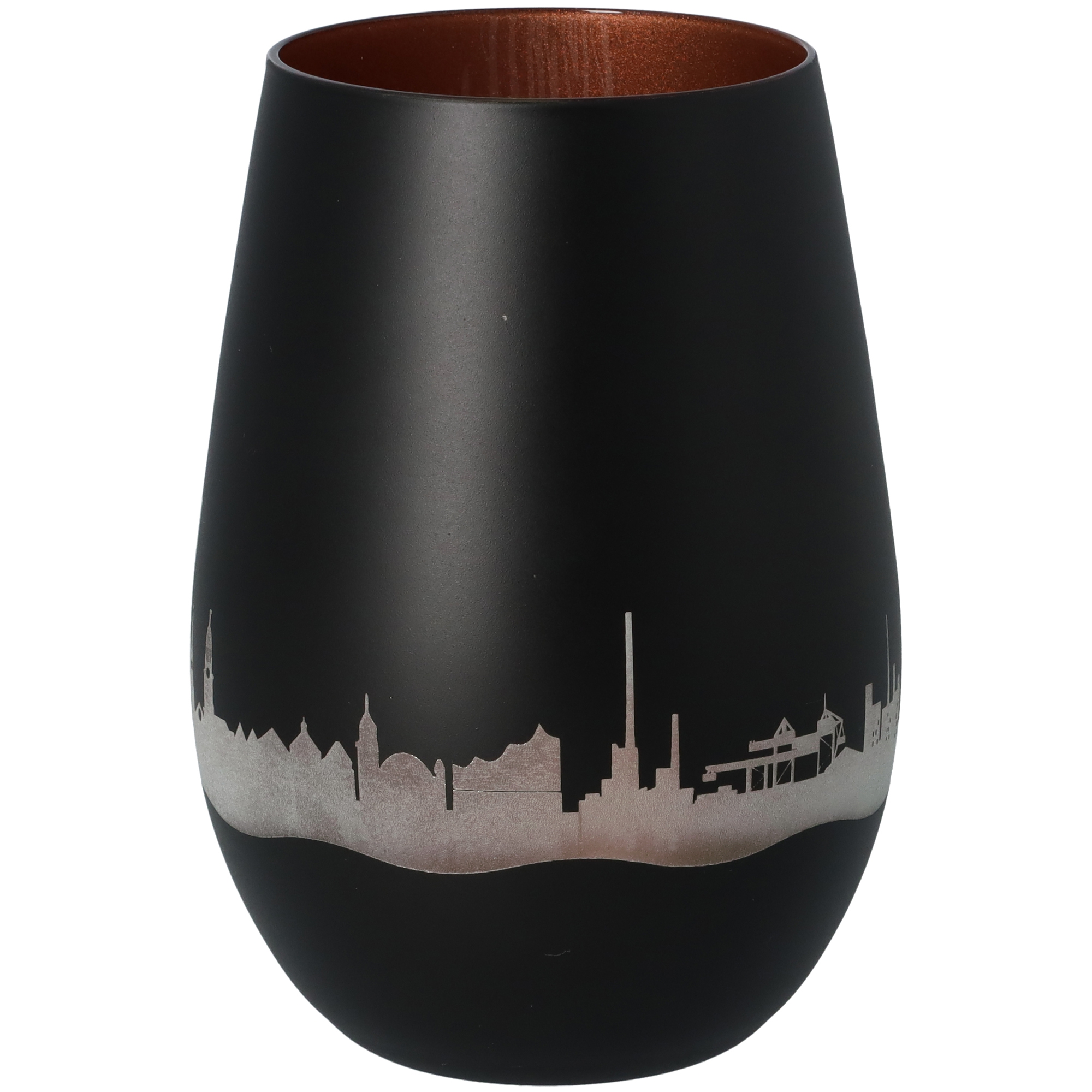Windlicht Skyline Hamburg Schwarz/Bronze Windlicht Skyline Hamburg Schwarz/Bronze