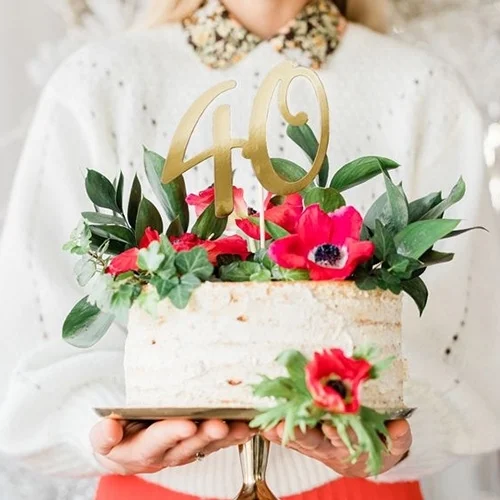 Kuchen, Geburtstagskuchen, Pastell, Blumenkuchen, 40. Geburtstag