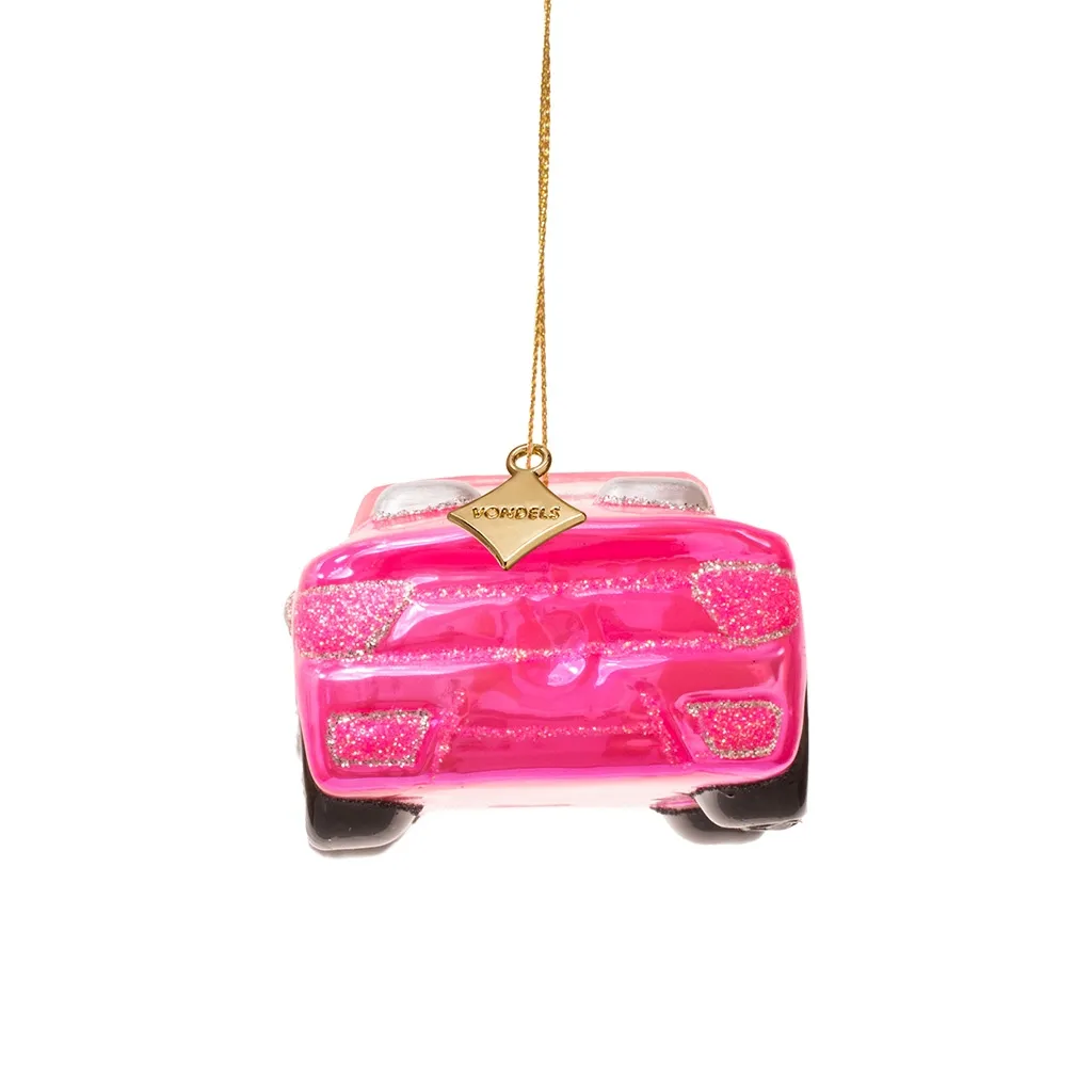 Kugelanhänger, Auto-Form, Pink, Glitzer, Anhänger