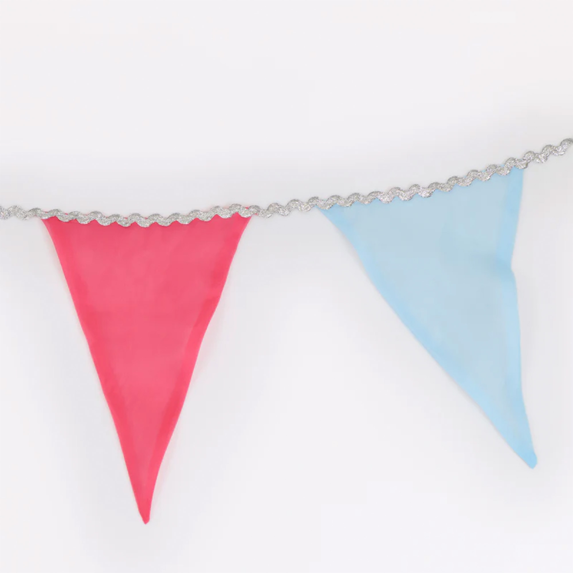 Bunting, Flag garland, Fabric pennants, Pink flag, Blue flag