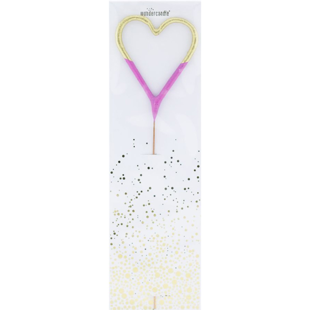 Wunderkerze "Herz" Gold/Pink