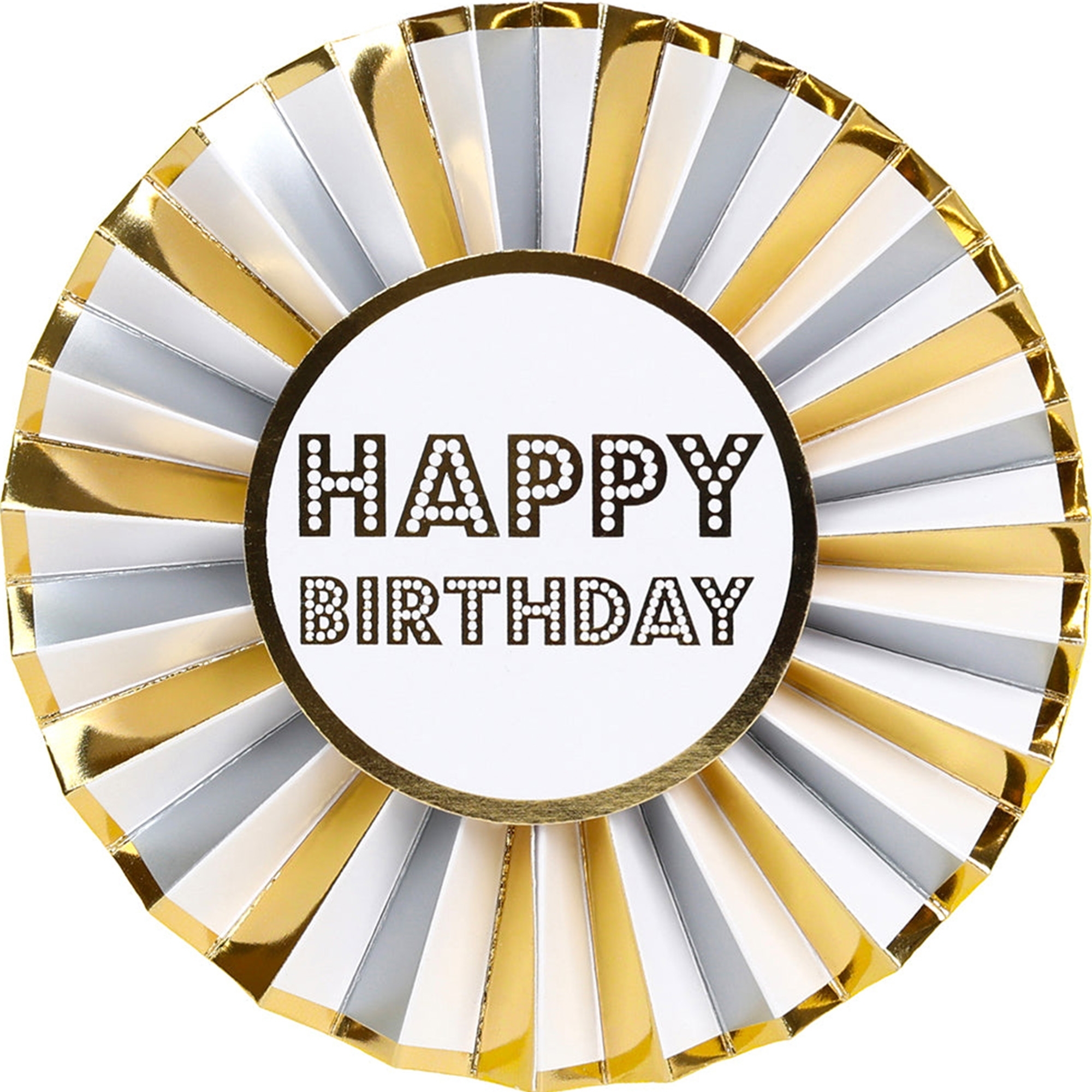Rosette "Happy Birthday" Gold