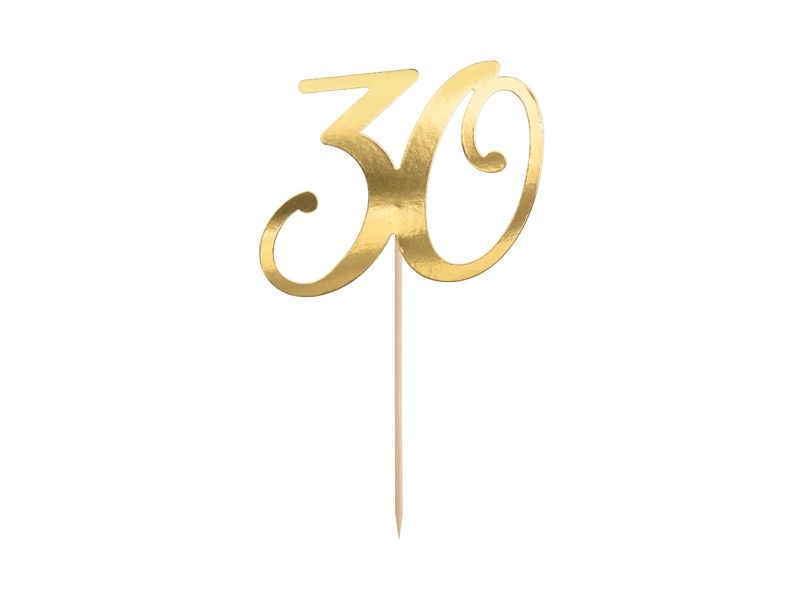 Cake Topper zum 30. Geburtstag, Gold Cake Topper zum 30. Geburtstag, Gold