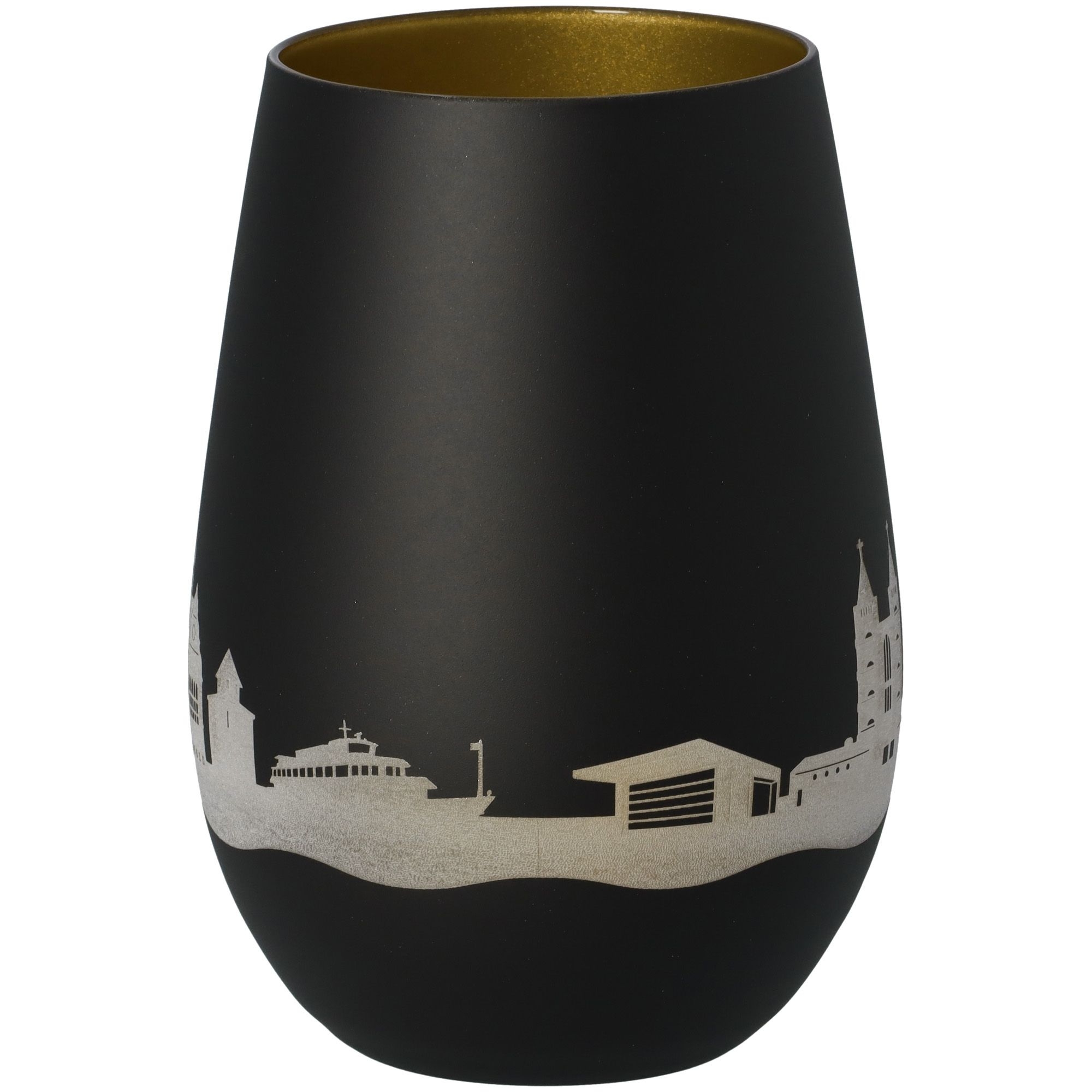 Windlicht Skyline Limburg Schwarz/Gold