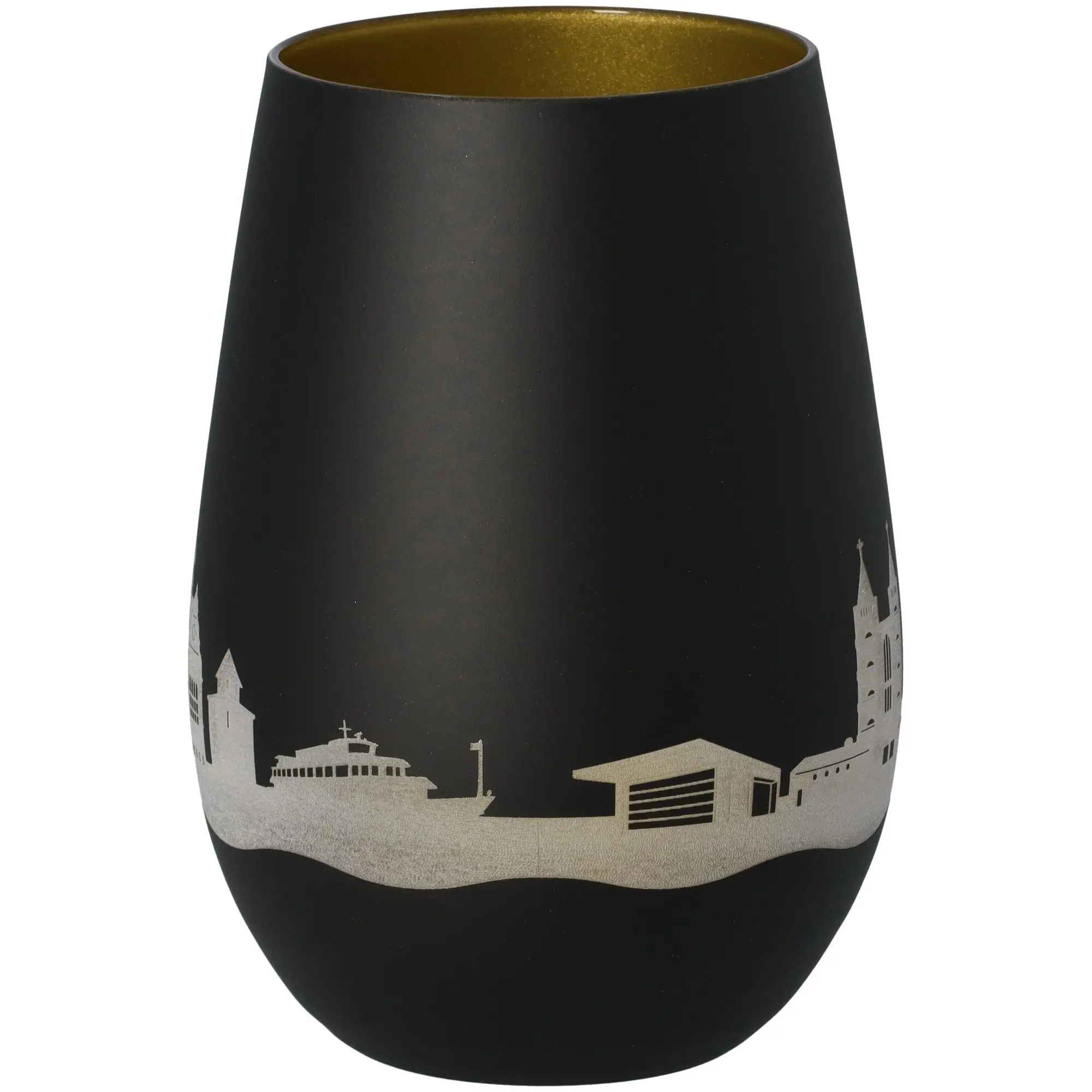 Windlicht Skyline Limburg Schwarz/Gold