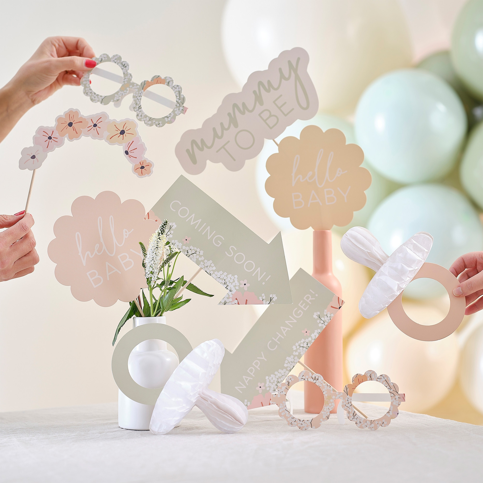 Photo Booth Set "Baby" Floral 10 tlg. Photo Booth Set "Baby" Floral 10 tlg.