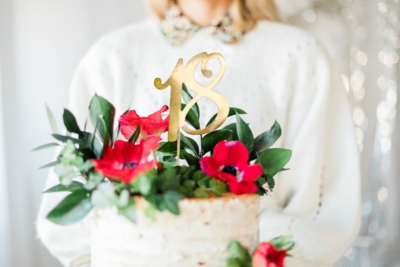 Cake Topper zum 18. Geburtstag, Gold