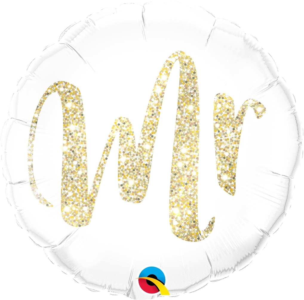 Folienballon Mr. Glitzer Gold 45cm