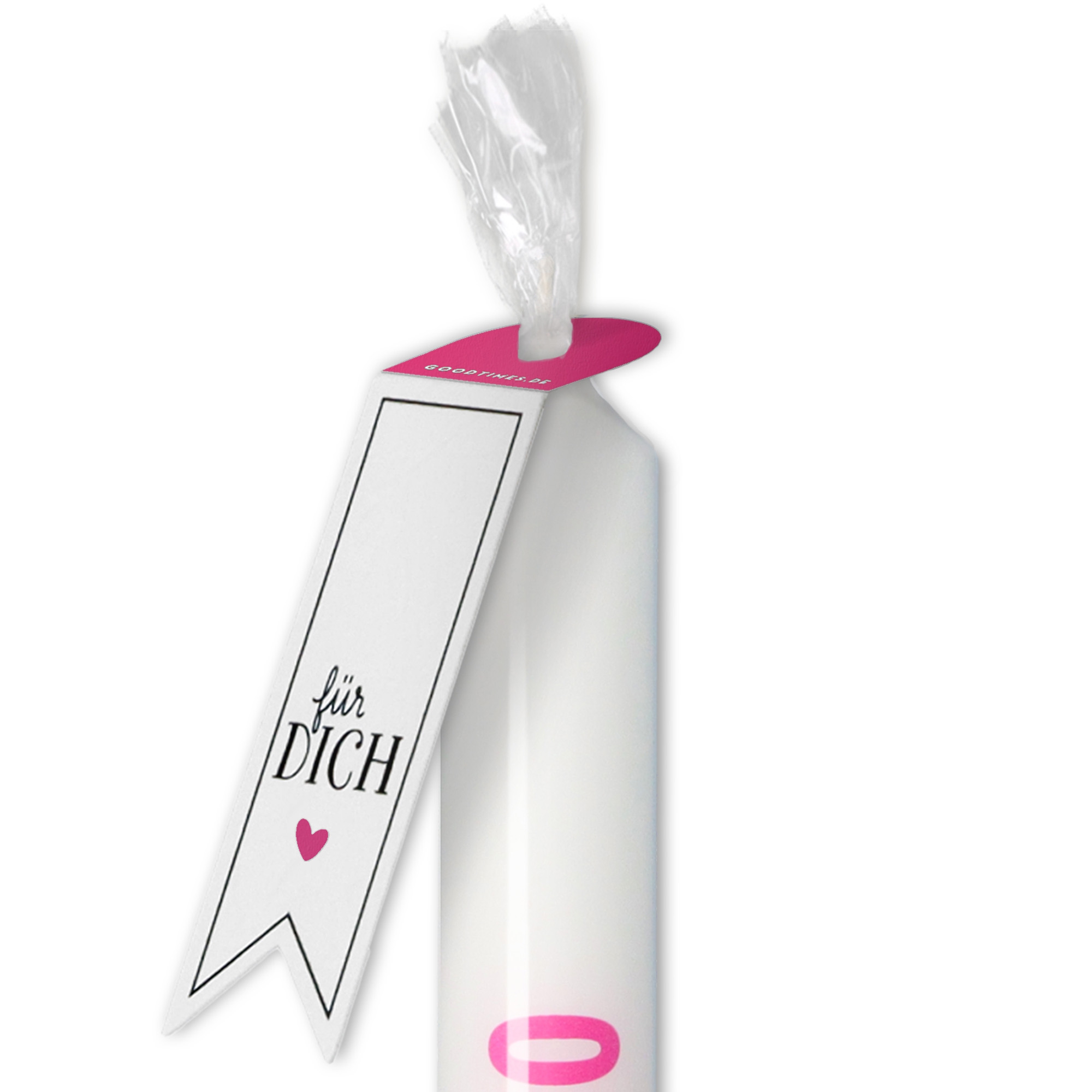 Stabkerze Weiß, Pink "Circa 30" Stabkerze Weiß, Pink "Circa 30"