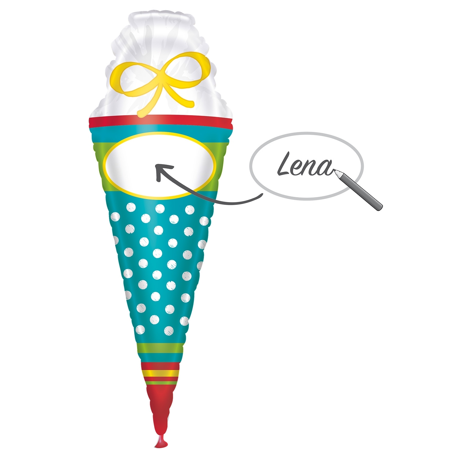 Folienballon mit Personalisierung "Schultüte" Folienballon mit Personalisierung "Schultüte"