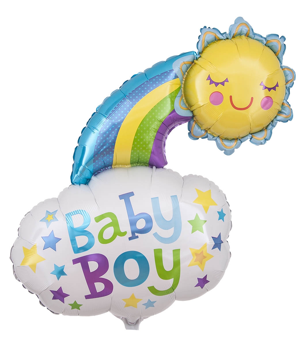 Folienballon GlĂŒckliche Sonne Baby Boy 76x76 cm Folienballon GlĂŒckliche Sonne Baby Boy 76x76 cm