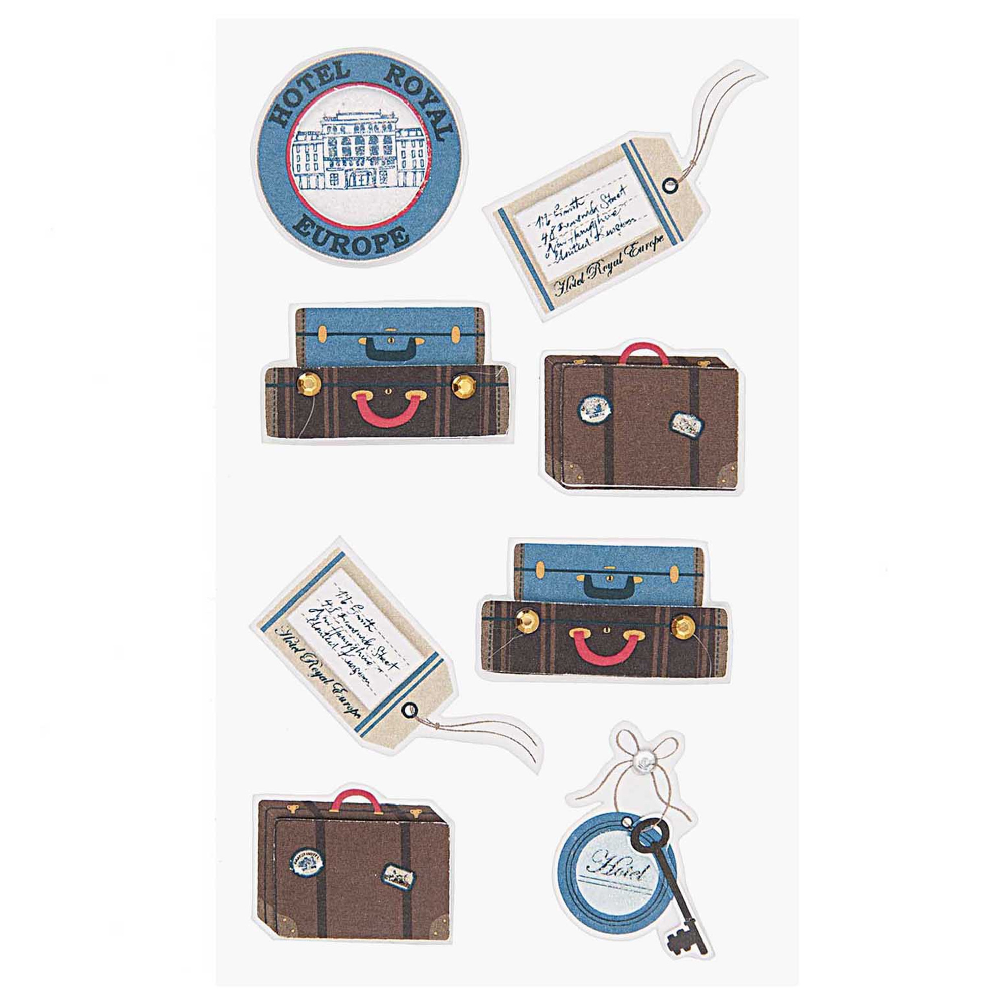 3D Sticker "Gepäck" 8 Stück