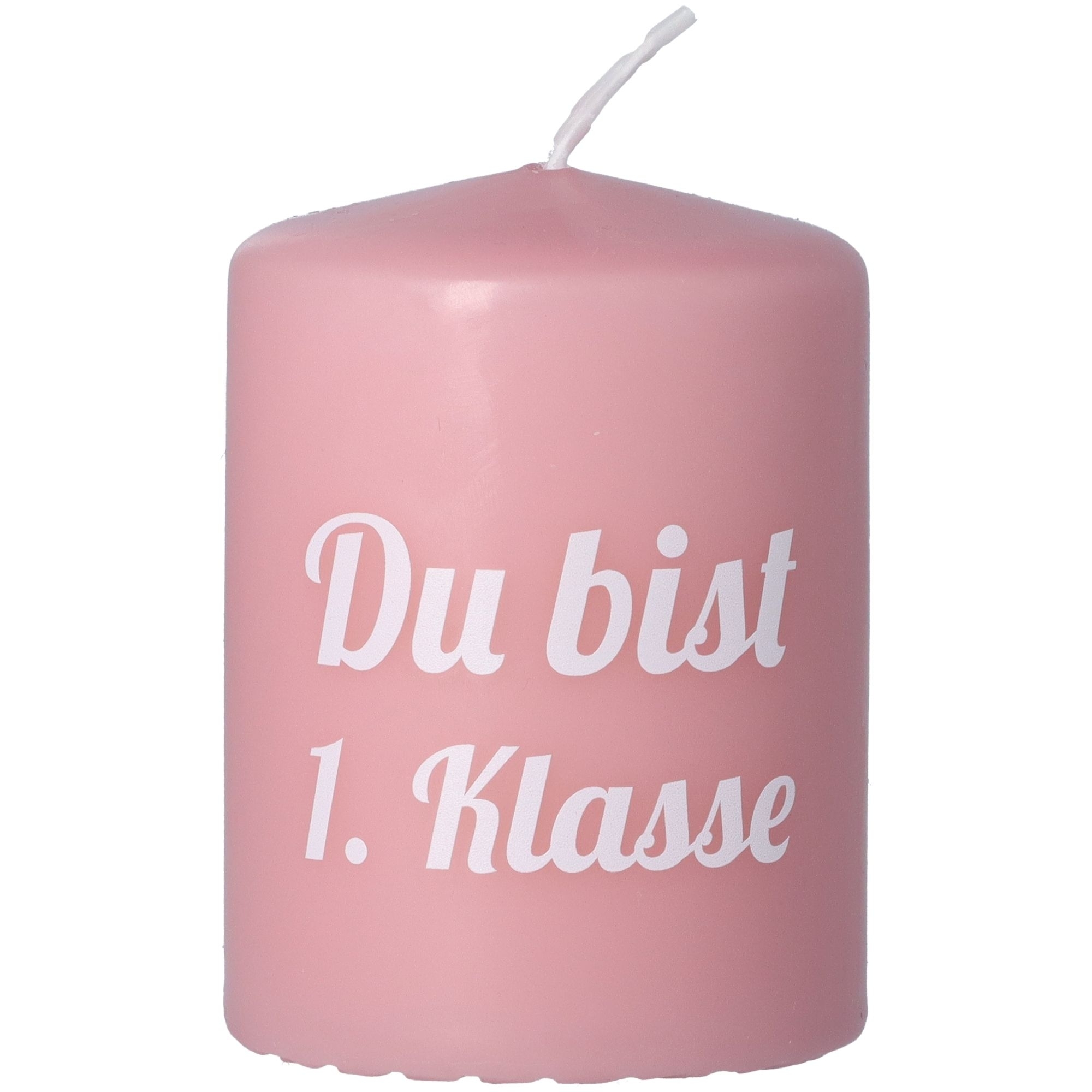 Stumpenkerze "Du bist..." Rosa Kerze
