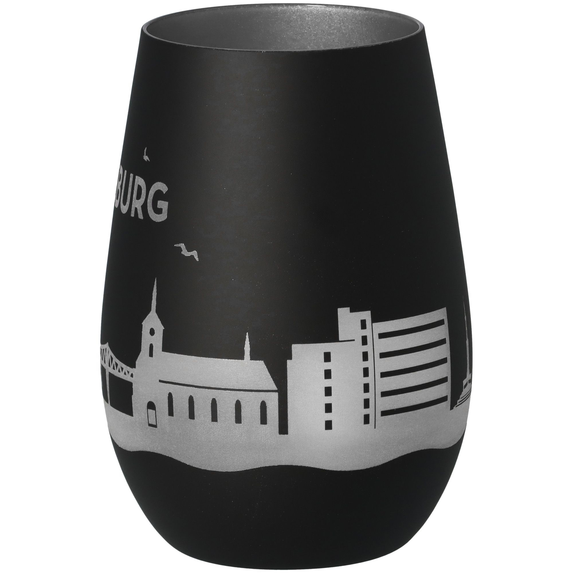 Windlicht Skyline Rendsburg Schwarz/Silber Töpferei, Krug, Vase