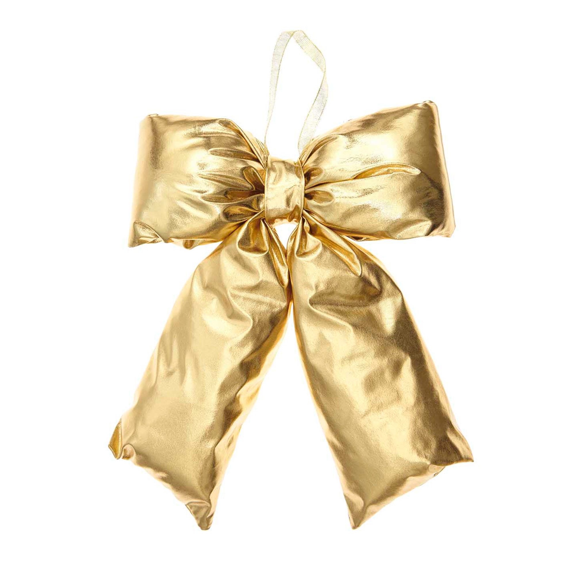 8975bad427dff3223462f26bc9a041bb4059333b Mittlere Weihnachtsschleife zum aufhängen "Gold"