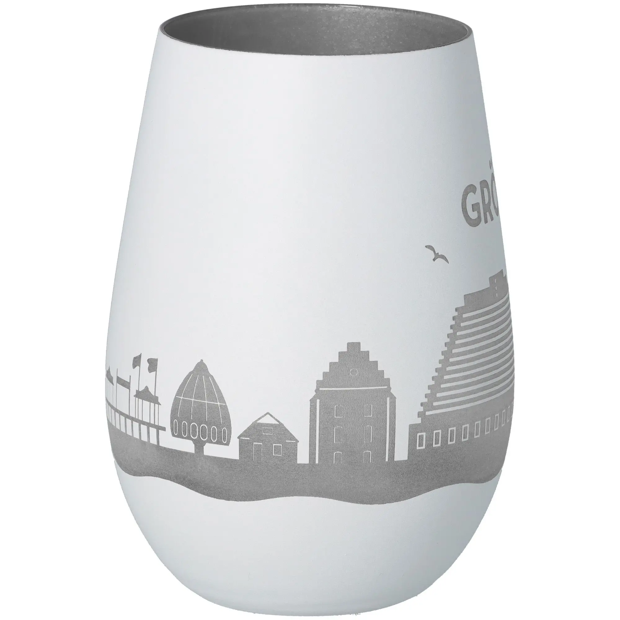 Windlicht Skyline Grömitz Weiß/Silber