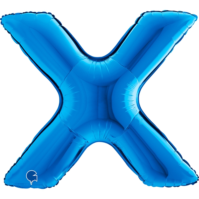 Folienballon Buchstabe X Blau 100cm