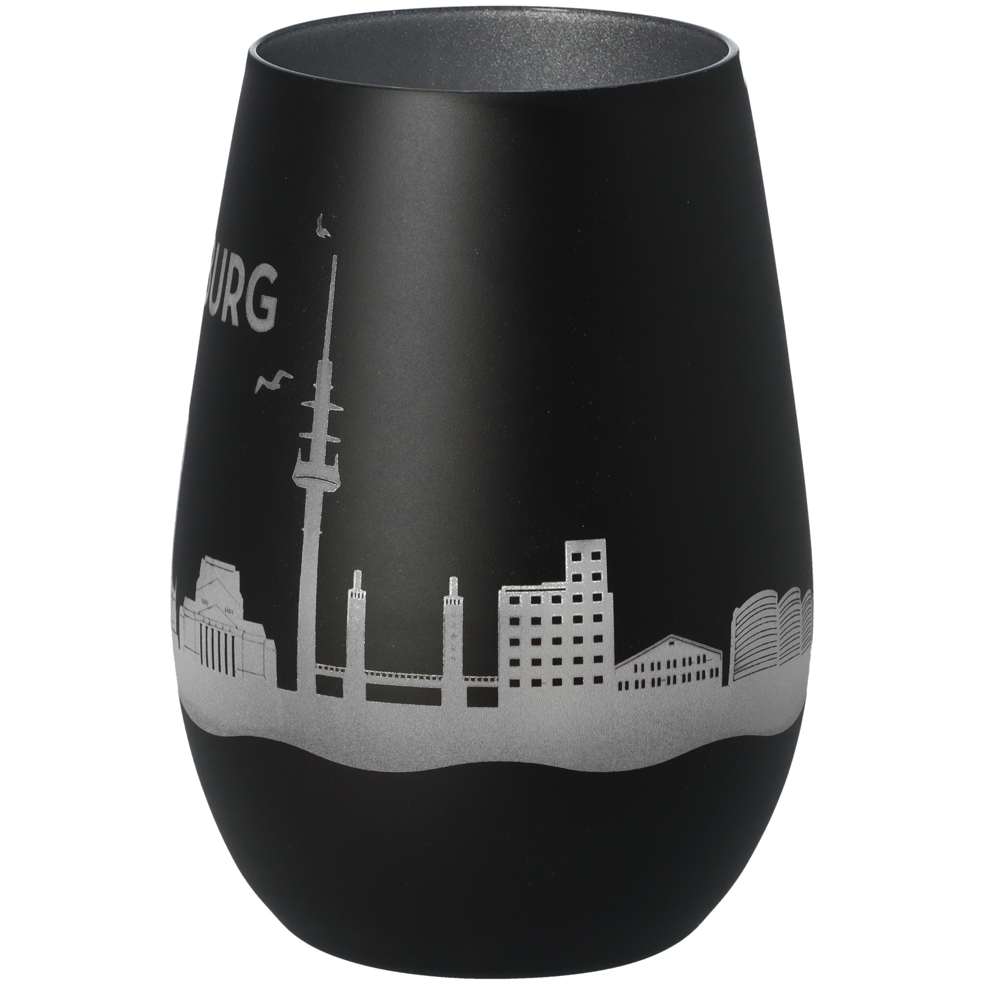 Windlicht Skyline Duisburg Schwarz/Silber Windlicht Skyline Duisburg Schwarz/Silber