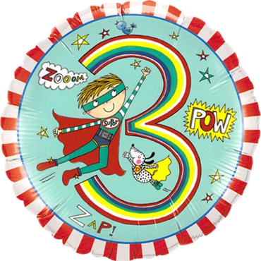 Folienballon Superheld "3" 45cm Folienballon Superheld "3" 45cm