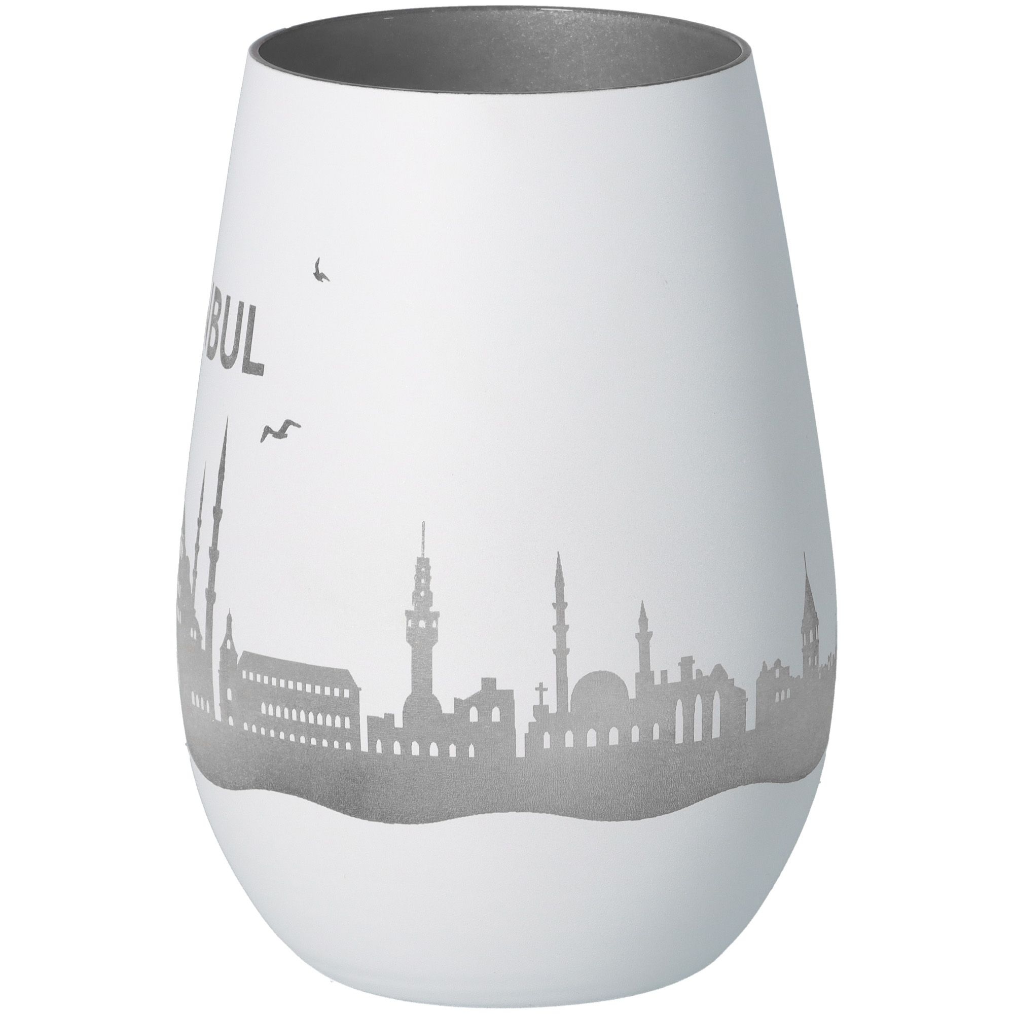 Windlicht Skyline Istanbul Weiß/Silber Töpferei, Krug, Vase, Lampe, Porzellan