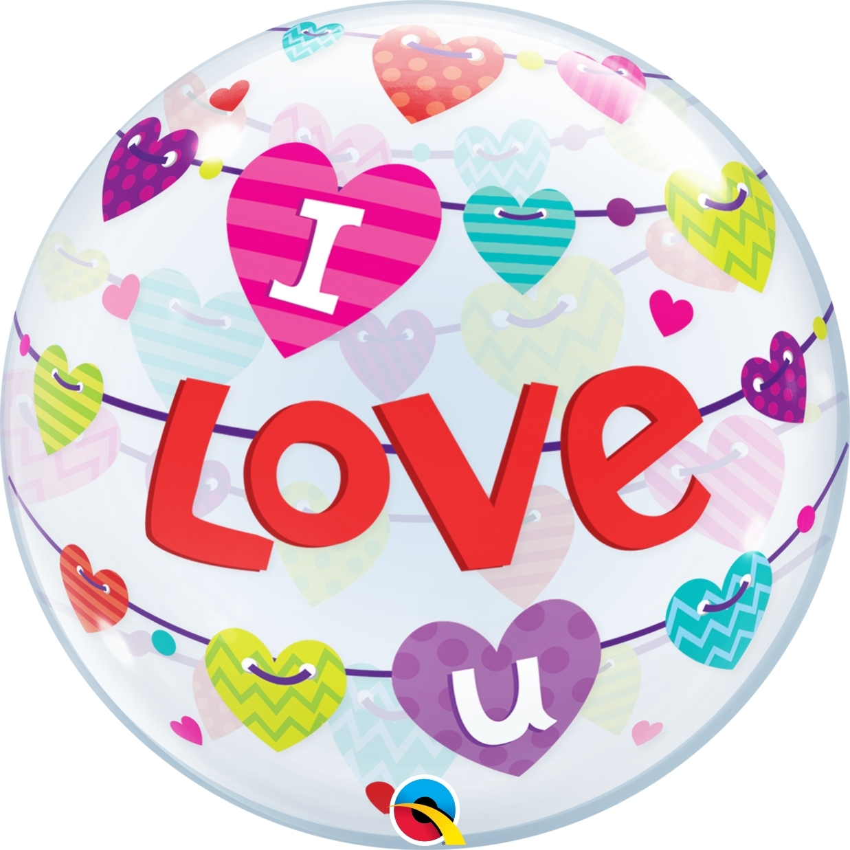 Bubble Ballon I Love U Herzengirlande 56cm Bubble Ballon I Love U Herzengirlande 56cm