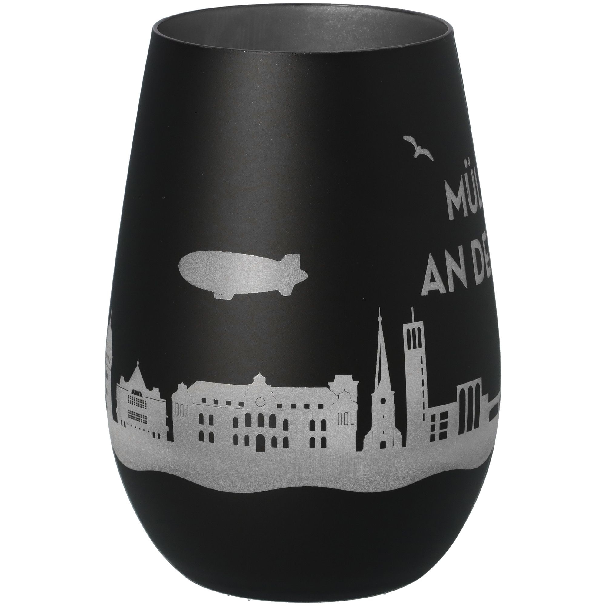 edb2951be9fe2f6937bfa111d89a2454d5d94e26 Windlicht Skyline Mülheim an der Ruhr Schwarz/Silber