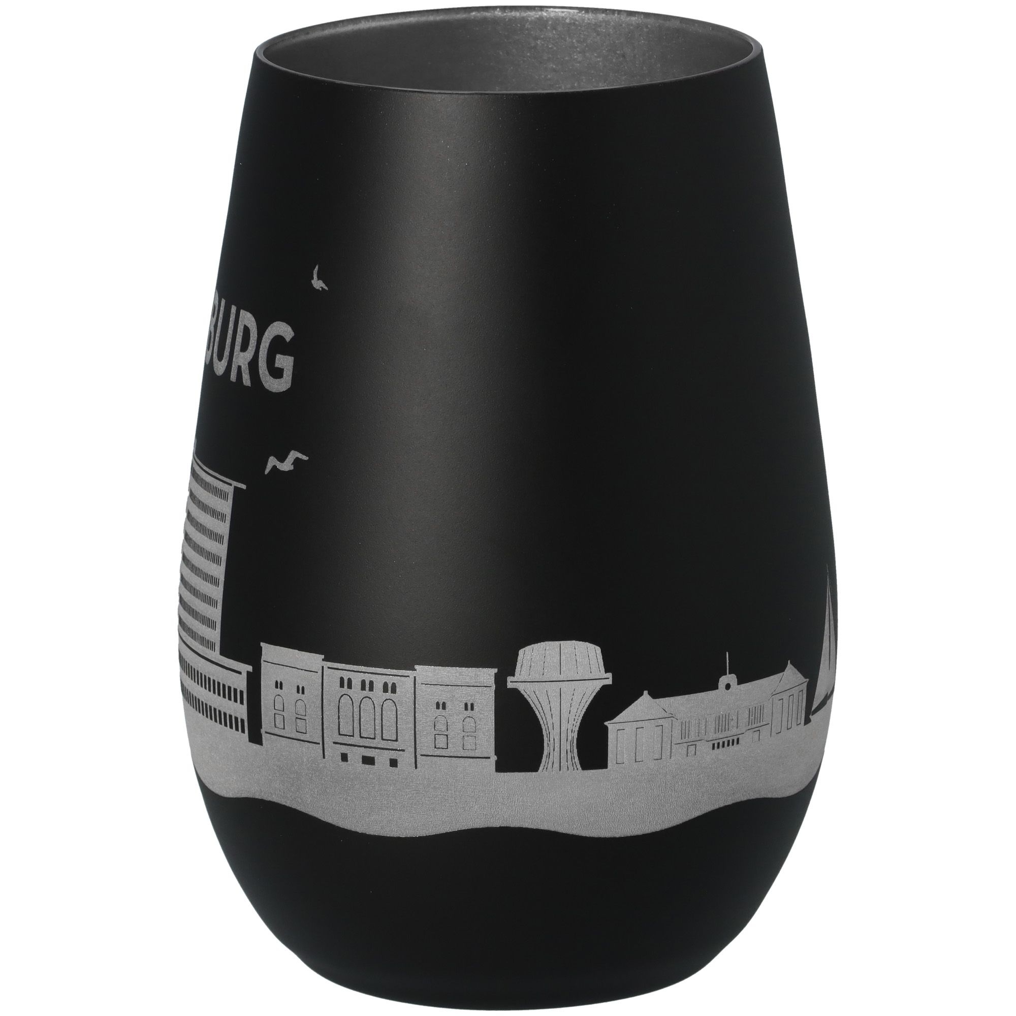 Windlicht Skyline Flensburg Schwarz/Silber Windlicht Skyline Flensburg Schwarz/Silber