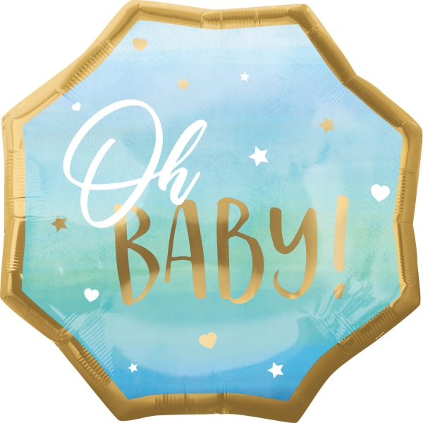 Folienballon "Oh Baby" Blau 55cm