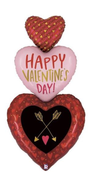 Folienballon "Valentine's Trio" 152cm Folienballon "Valentine's Trio" 152cm