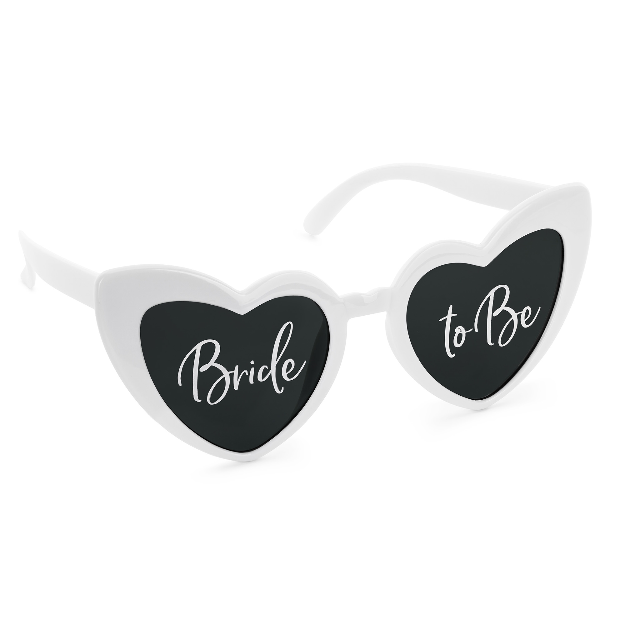 Herzform-Brille, Sonnenbrille, Paarbrille, Bride-To-Be, Schwarz-Weiß Kontrast