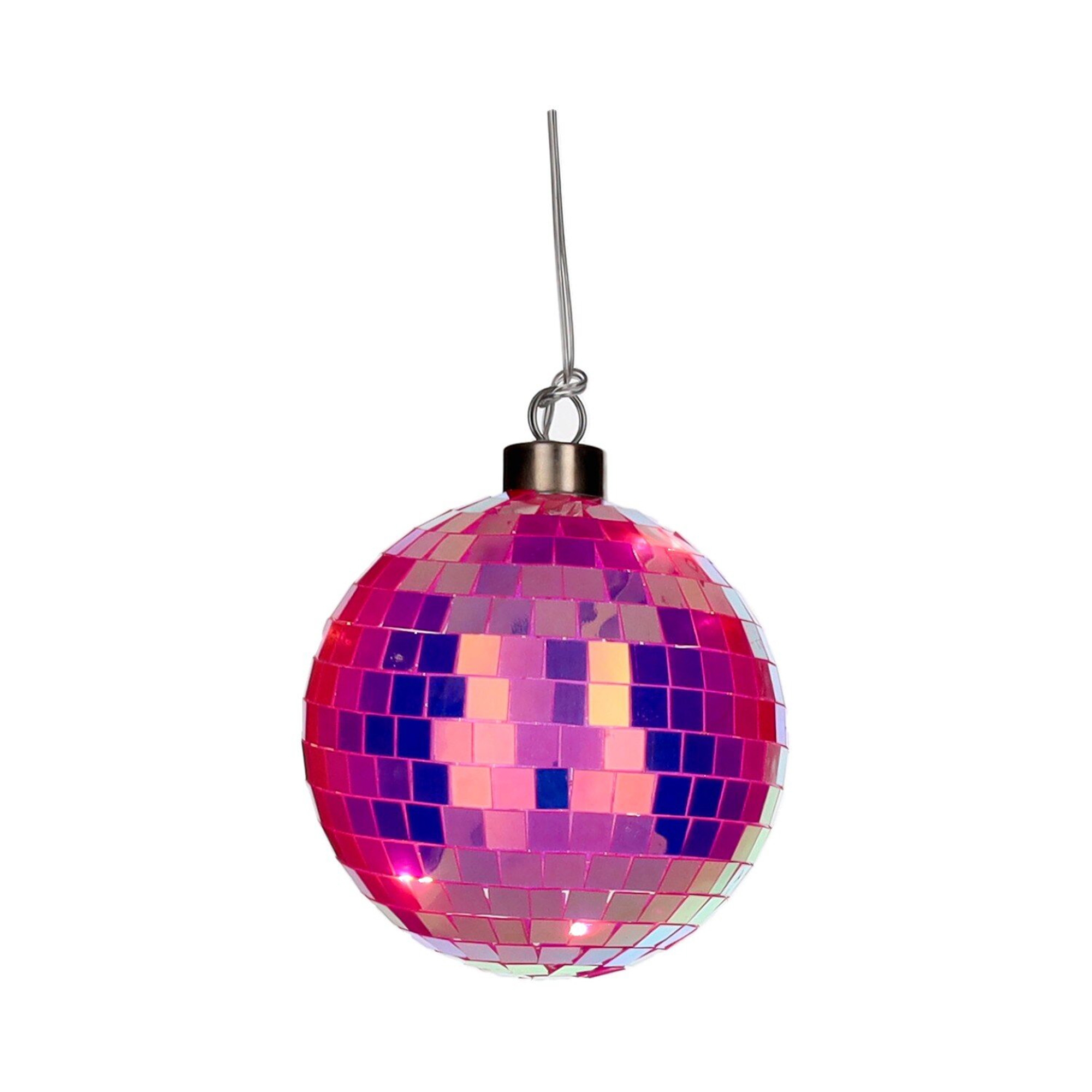 Disco LED-Kugel "Neon Pink" 10 cm Zubehör