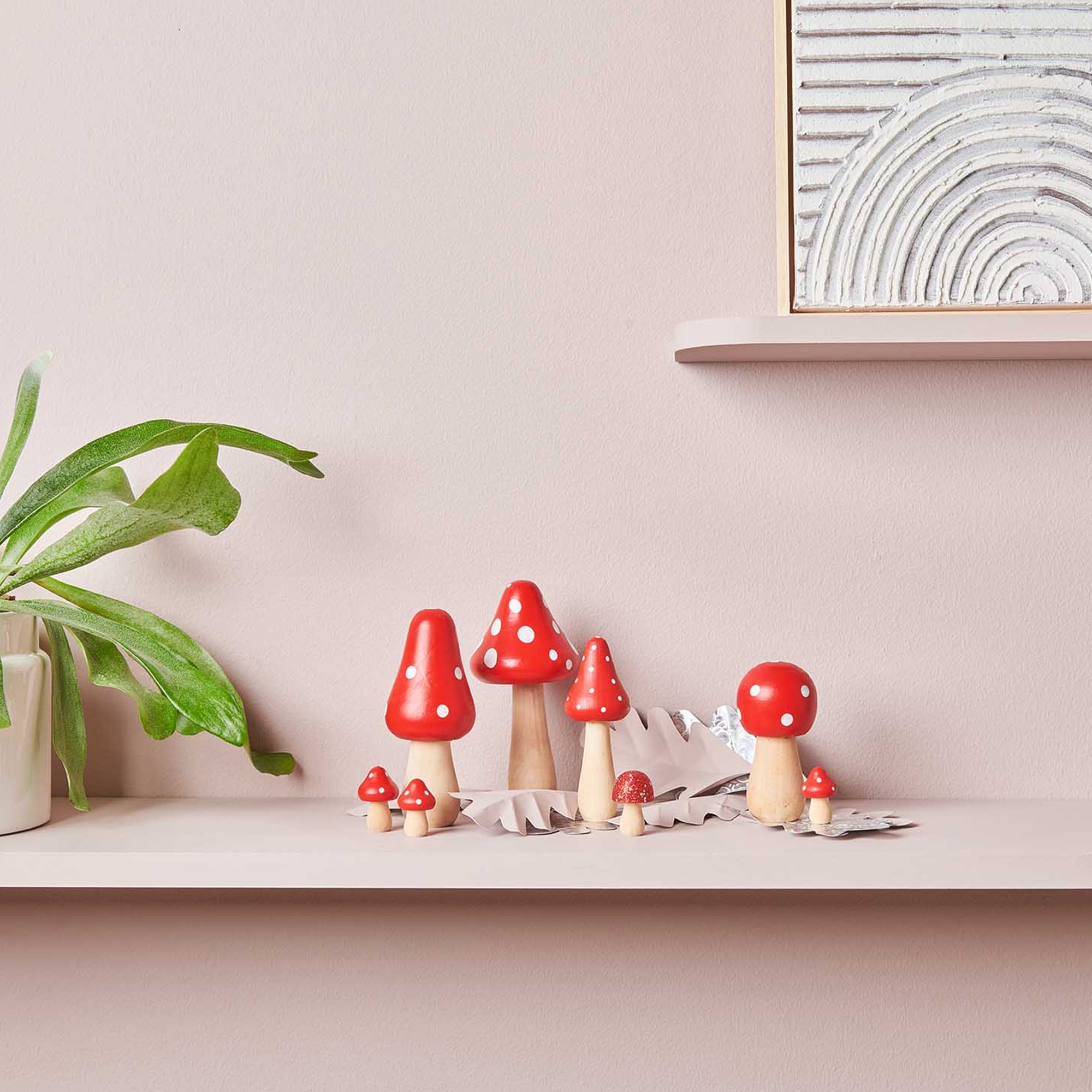 07490be0e04d7e0a493414bbf473c3ef8ccf84ec Holz Pilze Klein, Rot 5 Stück