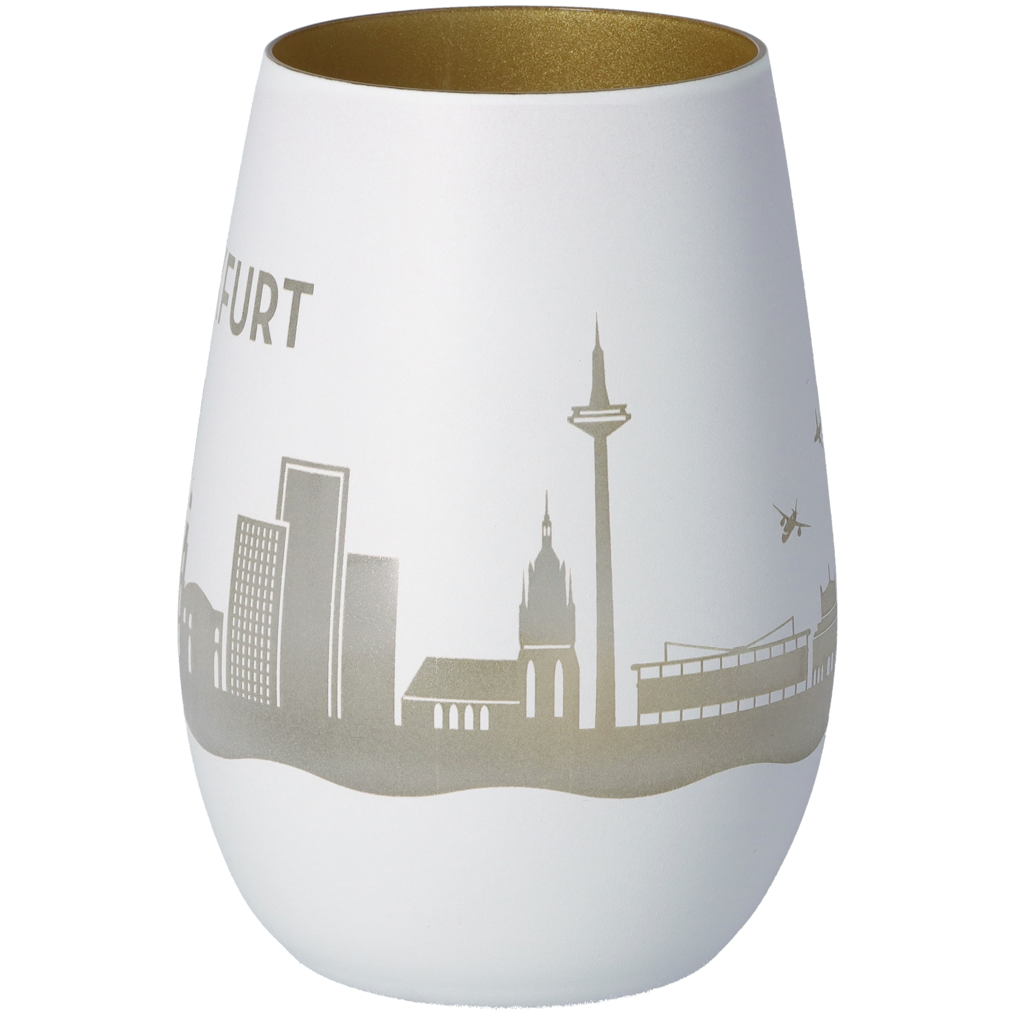 Windlicht Skyline Frankfurt Weiß/Gold Windlicht Skyline Frankfurt Weiß/Gold